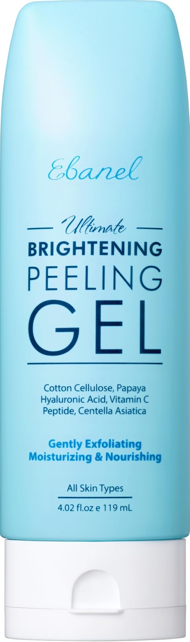 Ebanel Brightening Peeling Gel with Cotton Cellulose, Rice, Papaya, Centella, Hyaluronic Acid for Face and Body, Gentle Exfoliating Face Scrub Gel Peel Wash, Deep Pore Cleanser Minimizer Exfoliator - Maple Wellness Supplements