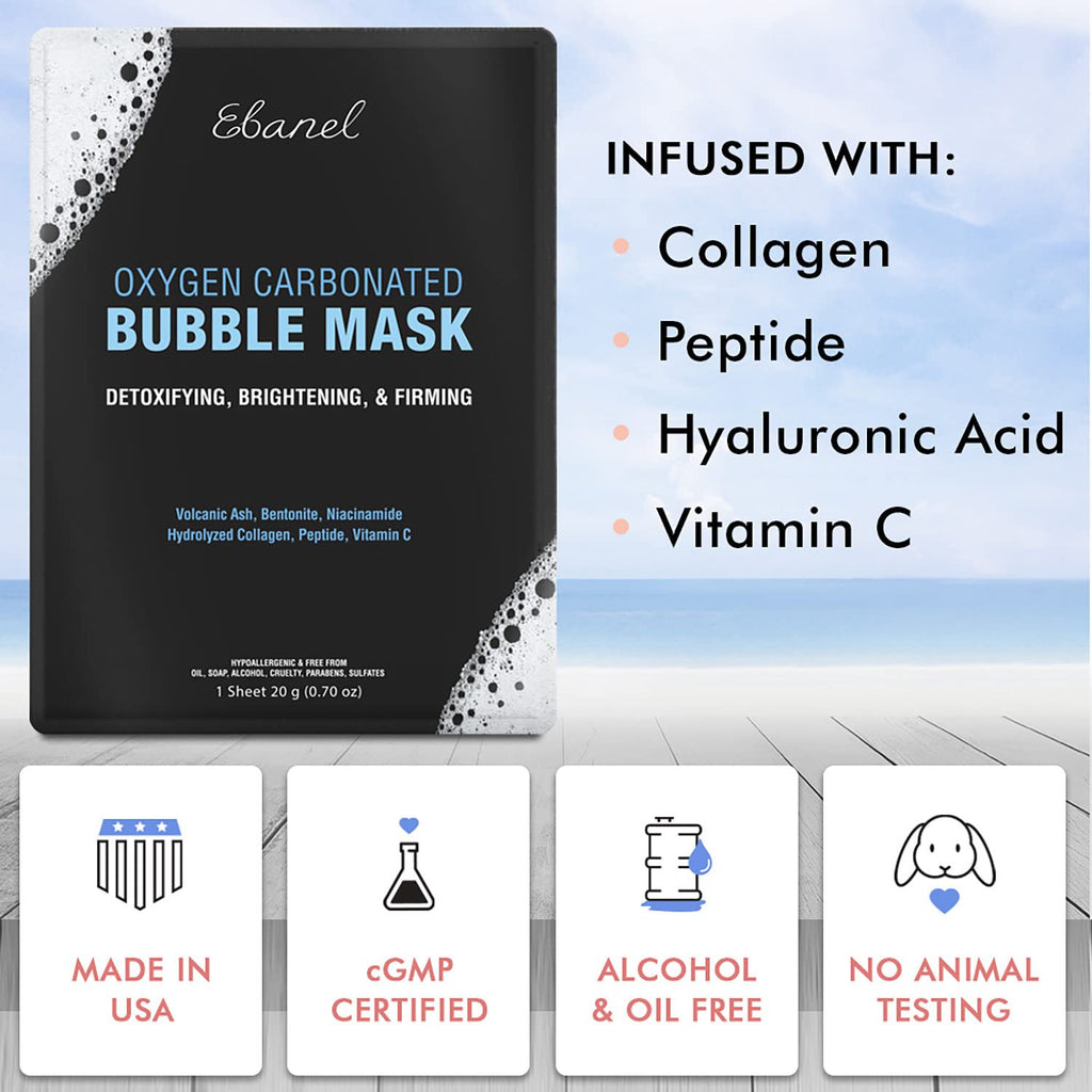 Ebanel Bundle of 10 Pack Bubble Clay Masks, and 2.5% Retinol Serum - Maple Wellness Supplements