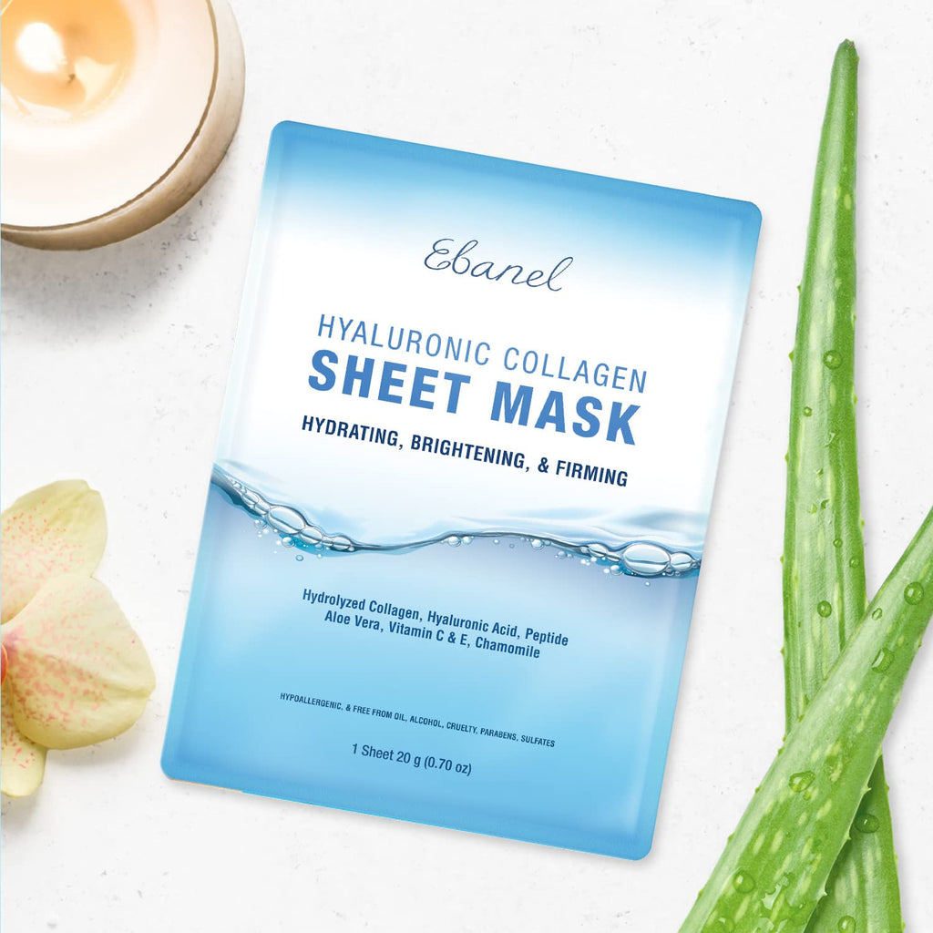 Ebanel Bundle of 30% AHA 2% BHA Chemical Peel and 10 Pack Collagen Face Mask - Maple Wellness Supplements
