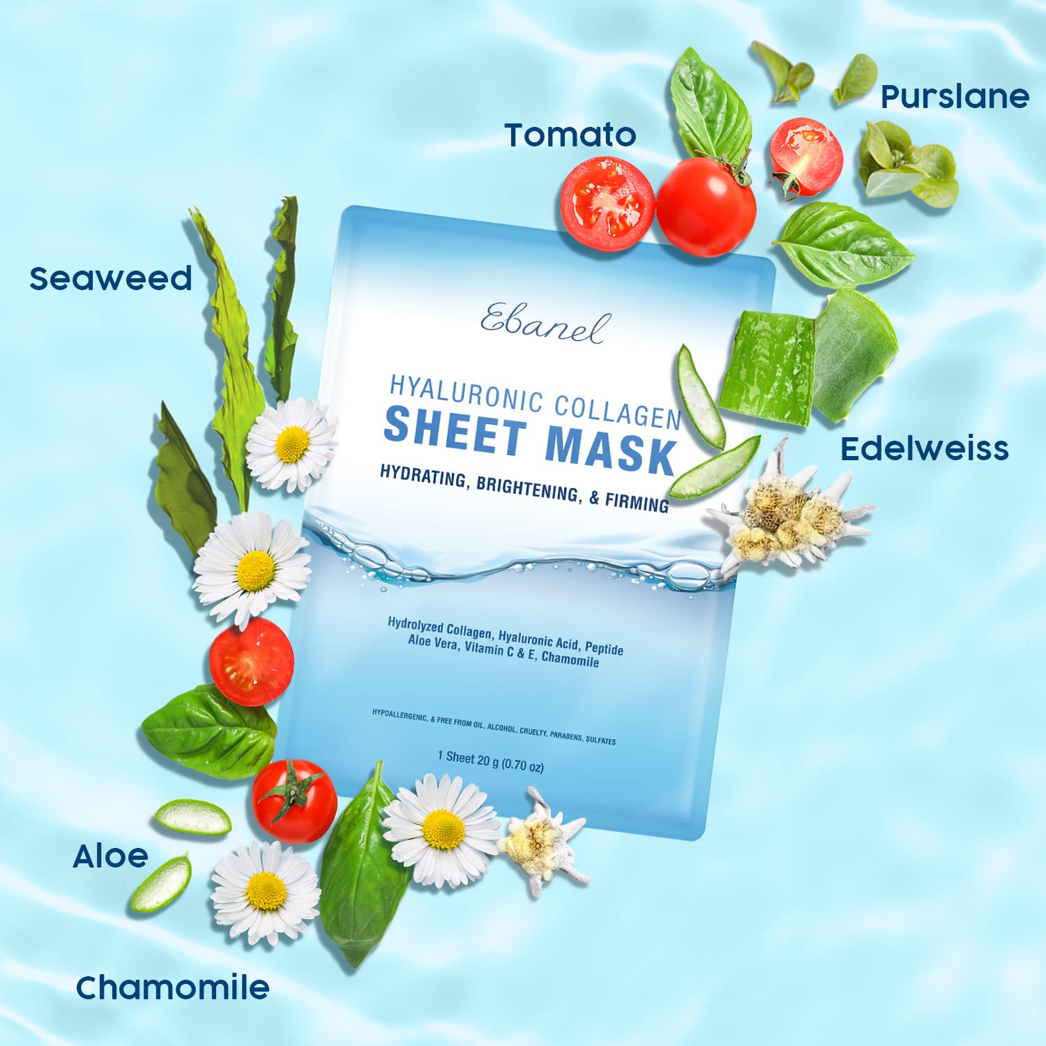Ebanel Bundle of 30% AHA 2% BHA Chemical Peel and 10 Pack Collagen Face Mask - Maple Wellness Supplements