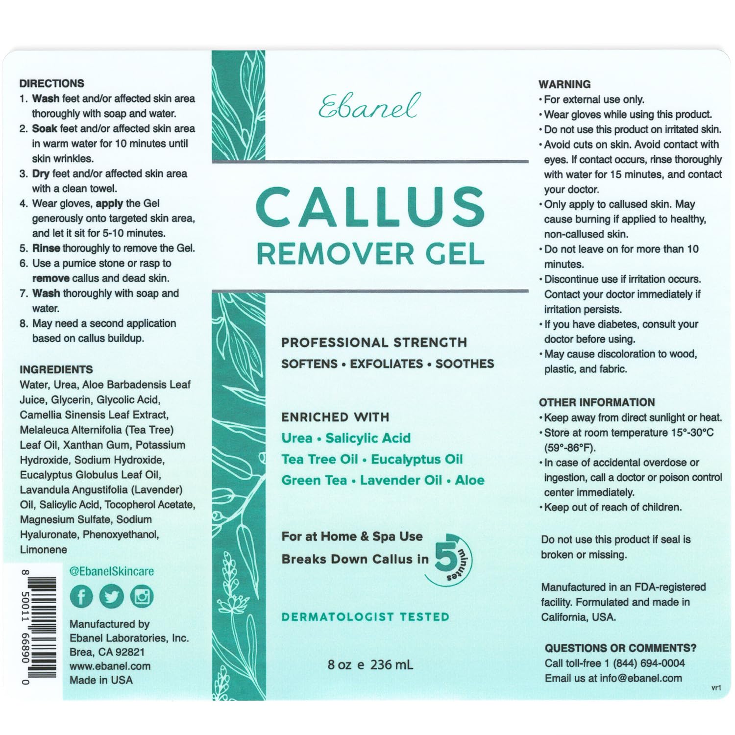 Ebanel Bundle of 40% Urea Cream 2-Pack and Callus Remover Gel - Maple Wellness Supplements