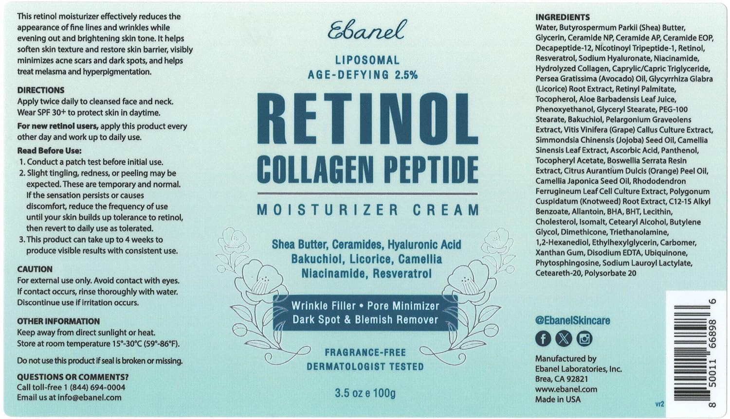Ebanel Bundle of 40% Urea Cream 4.6 Oz, and 2.5% Retinol Moisturizer - Maple Wellness Supplements