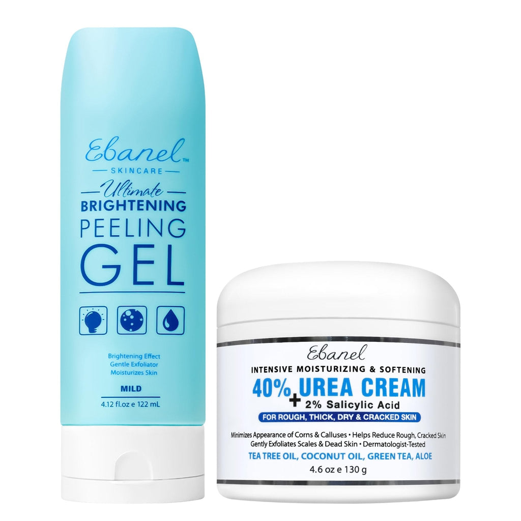 Ebanel Bundle of 40% Urea Cream 4.6 Oz, and Exfoliating Face Scrub Peeling Gel 4.12 Oz - Maple Wellness Supplements