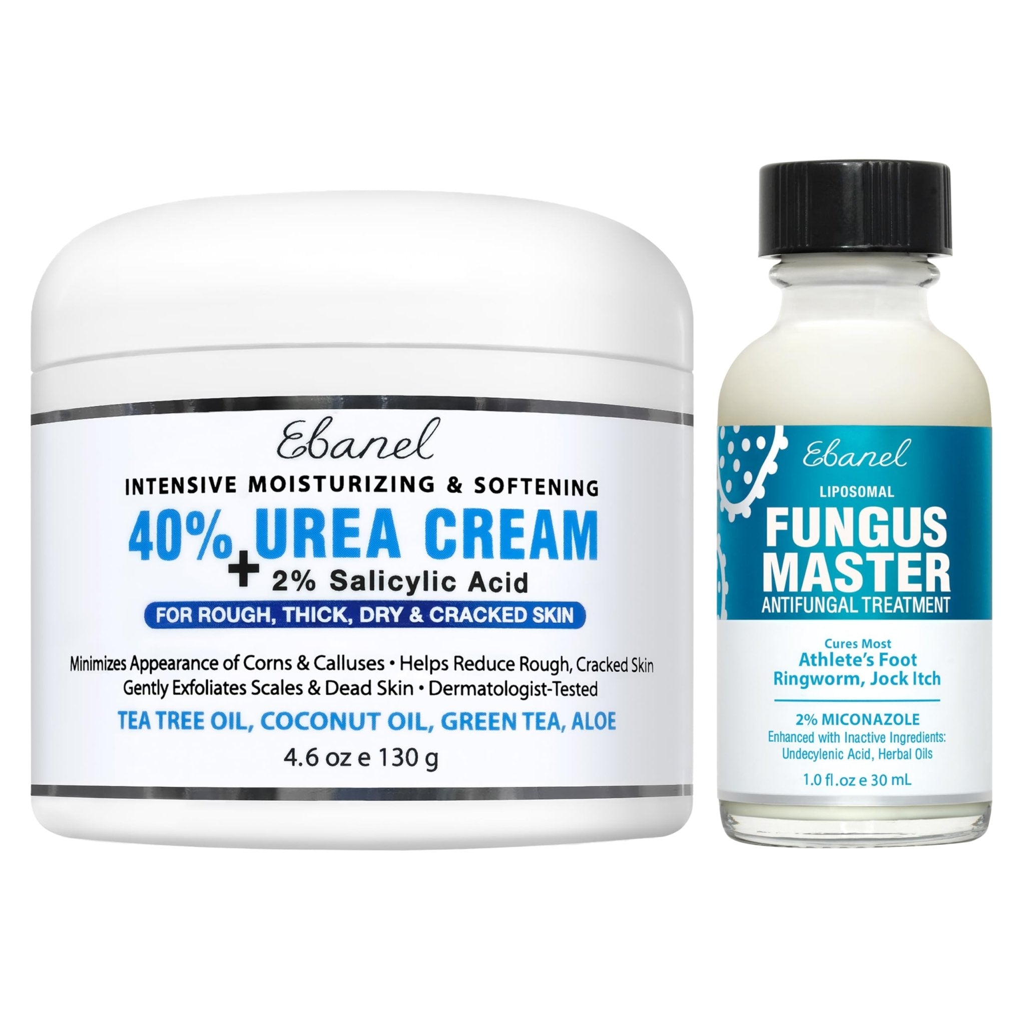 Ebanel Bundle of 40% Urea Cream 4.6 Oz, and Fungus Treatment 1 Oz - Maple Wellness Supplements