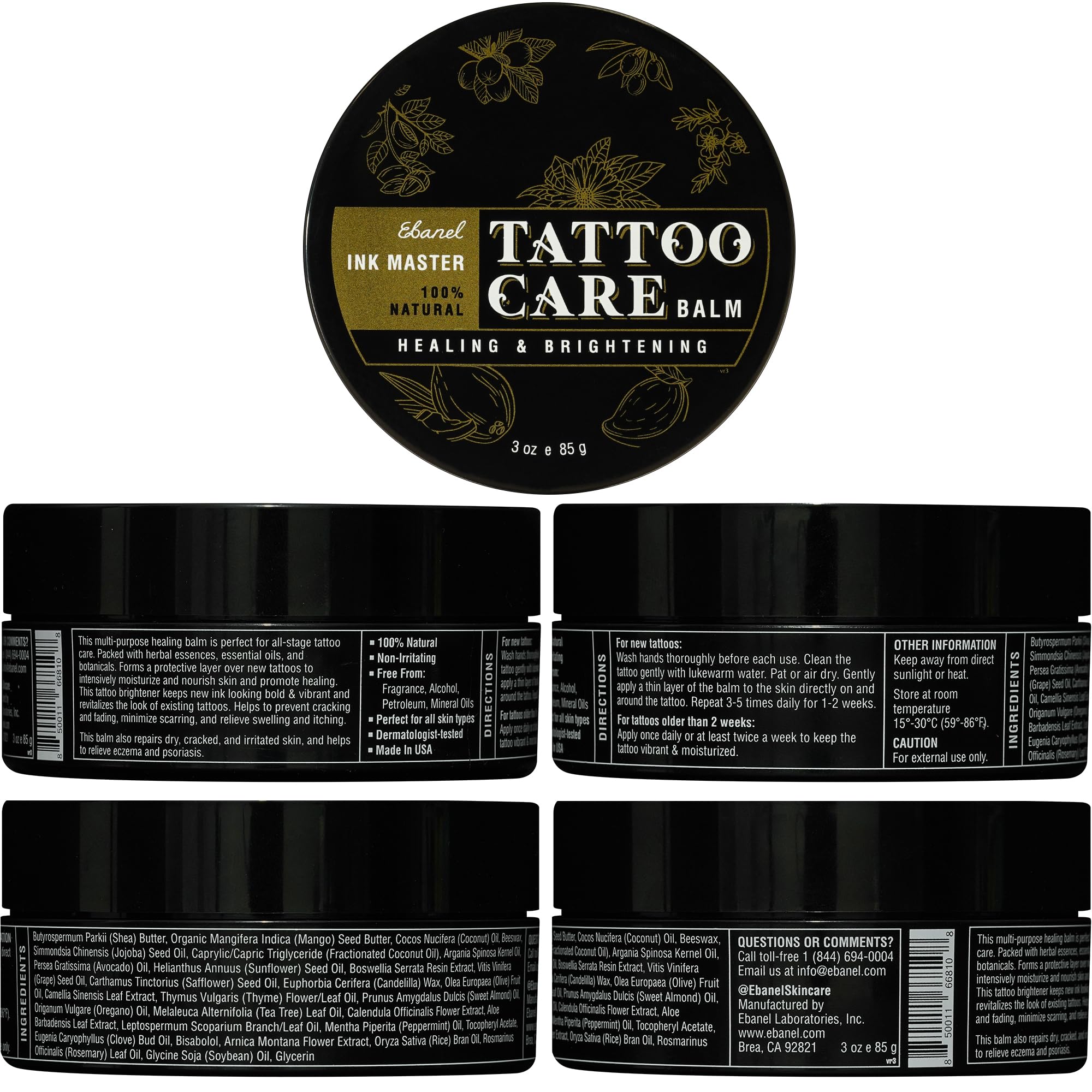 Ebanel Bundle of 5% Lidocaine Numbing Spray and Tattoo Aftercare Healing Balm - Maple Wellness Supplements