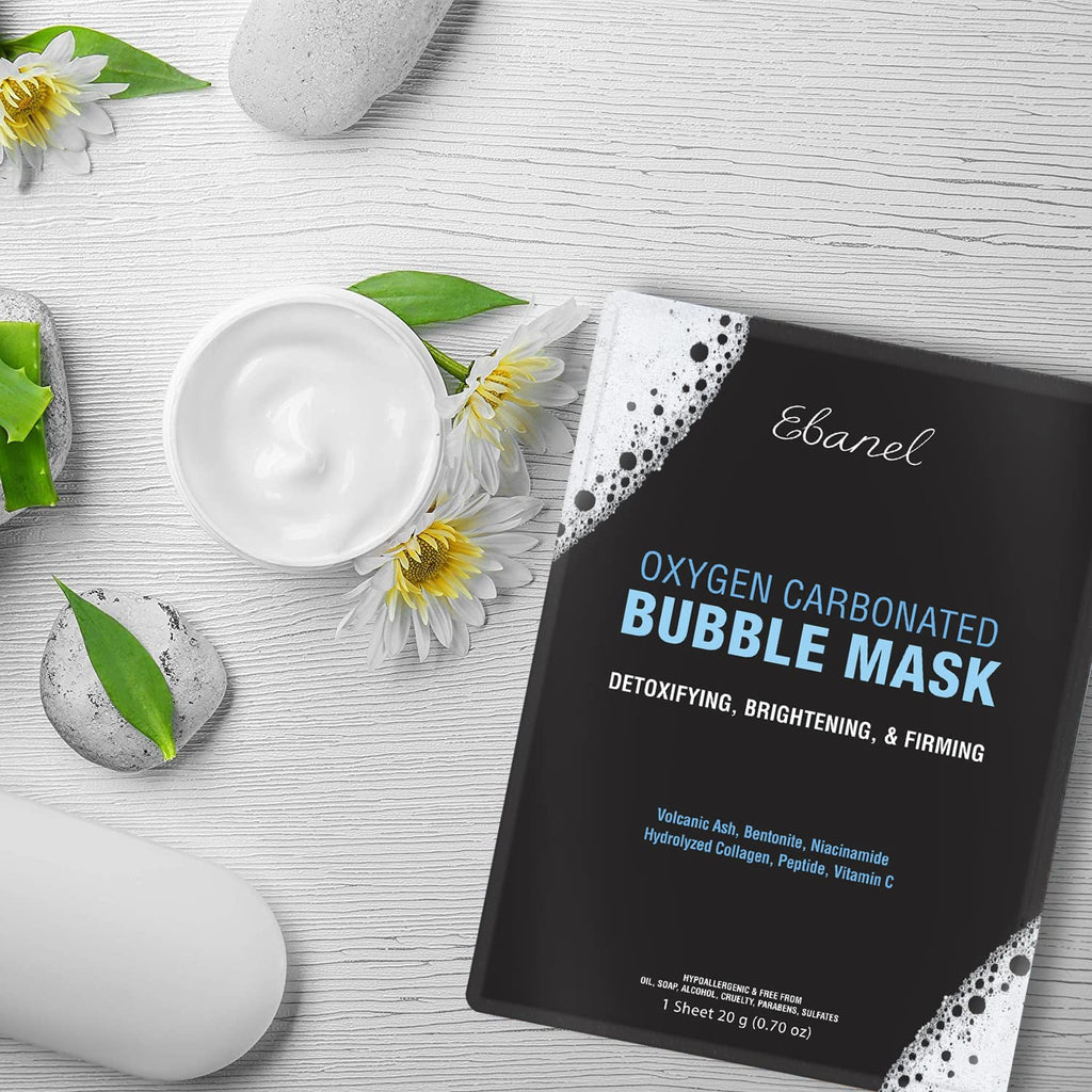 Ebanel Bundle of Charcoal Peel Off Face Mask, and 10-Pack Carbonated Bubble Clay Mask - Maple Wellness Supplements