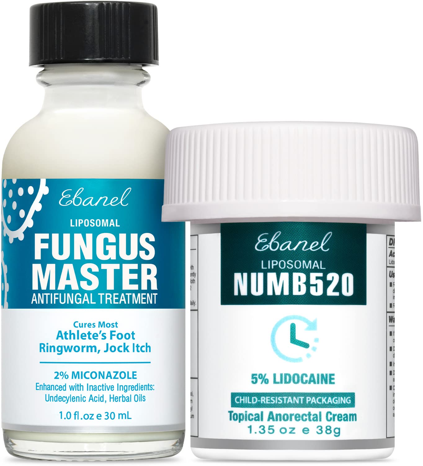 Ebanel Bundle of Fungus Treatment 1 Oz, and Lidocaine Numbing Cream - Maple Wellness Supplements