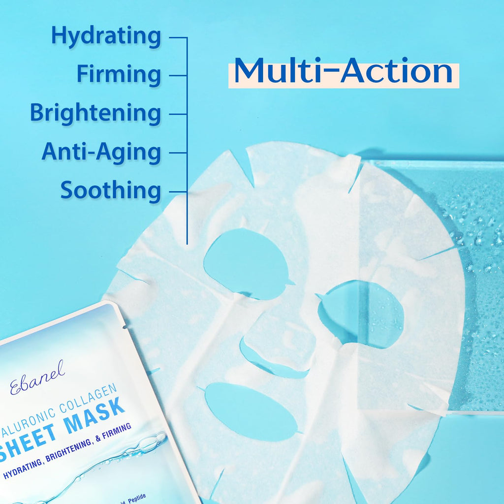 Ebanel Bundle of Gentle Exfoliating Face Scrub Peeling Gel 4.12 Oz, and 15 Pack Collagen Face Mask - Maple Wellness Supplements