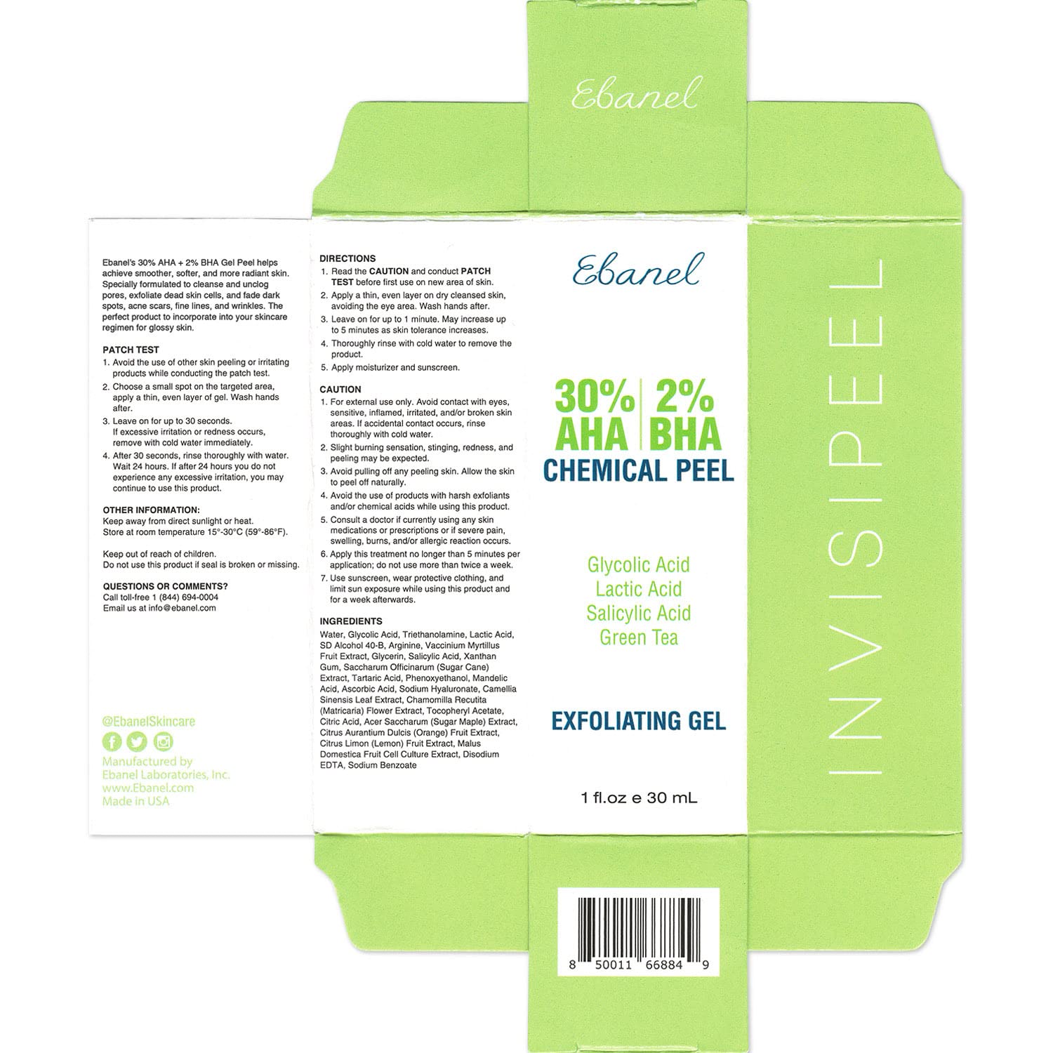 Ebanel Bundle of Gentle Exfoliating Face Scrub Peeling Gel and 30% AHA 2% BHA Chemical Peel Exfoliant Gel - Maple Wellness Supplements