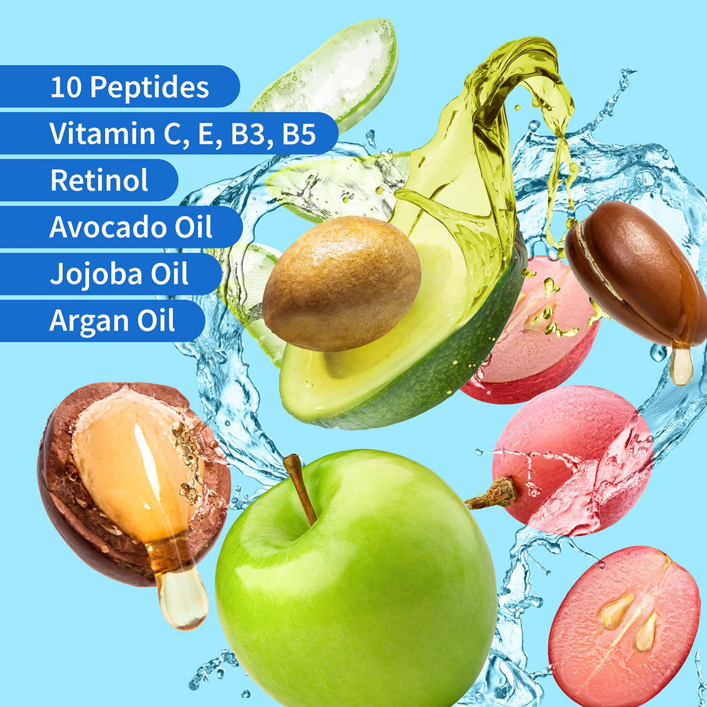 Ebanel Bundle of Hyaluronic Acid Serum, and Exfoliating Face Scrub Peeling Gel, 4.12 Oz - Maple Wellness Supplements
