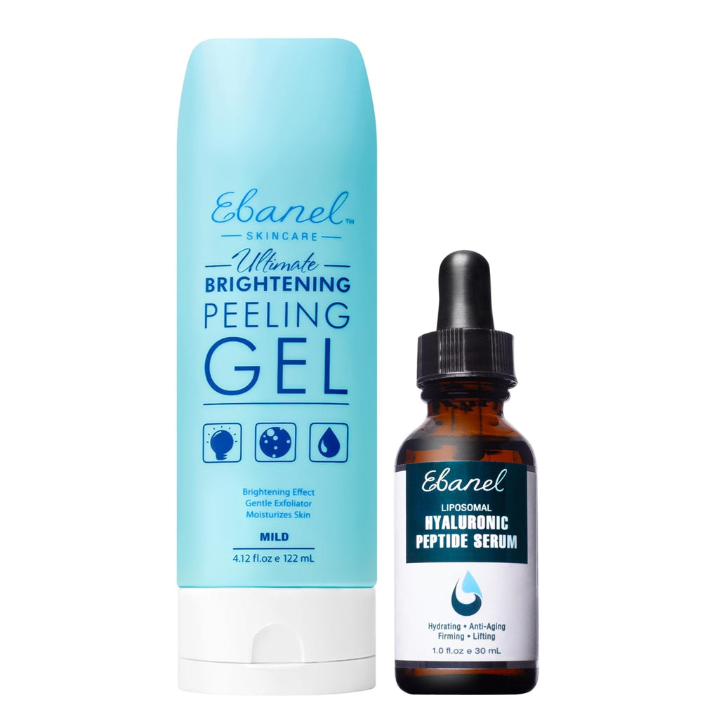 Ebanel Bundle of Hyaluronic Acid Serum, and Exfoliating Face Scrub Peeling Gel, 4.12 Oz - Maple Wellness Supplements