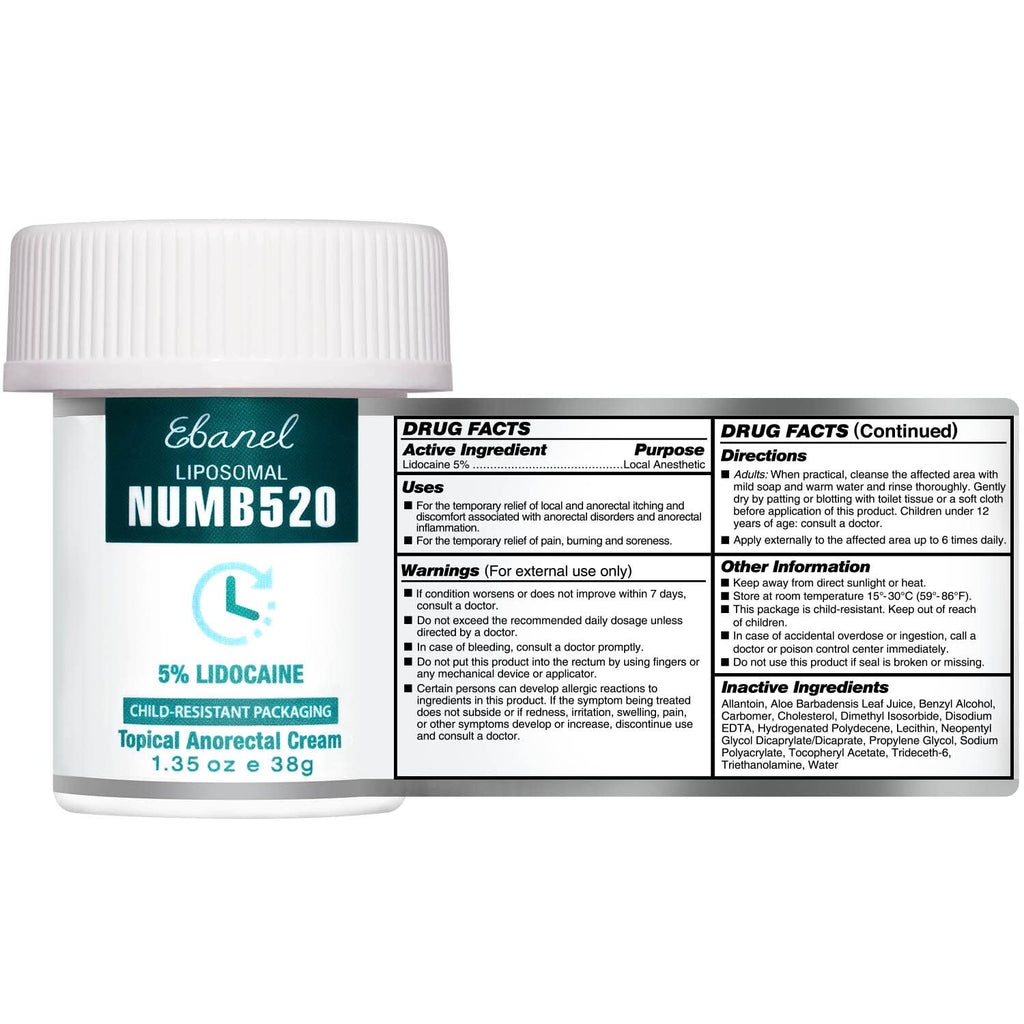 Ebanel Bundle of Lidocaine Numbing Cream, and Advanced Silicone Scar Gel 1 Oz - Maple Wellness Supplements
