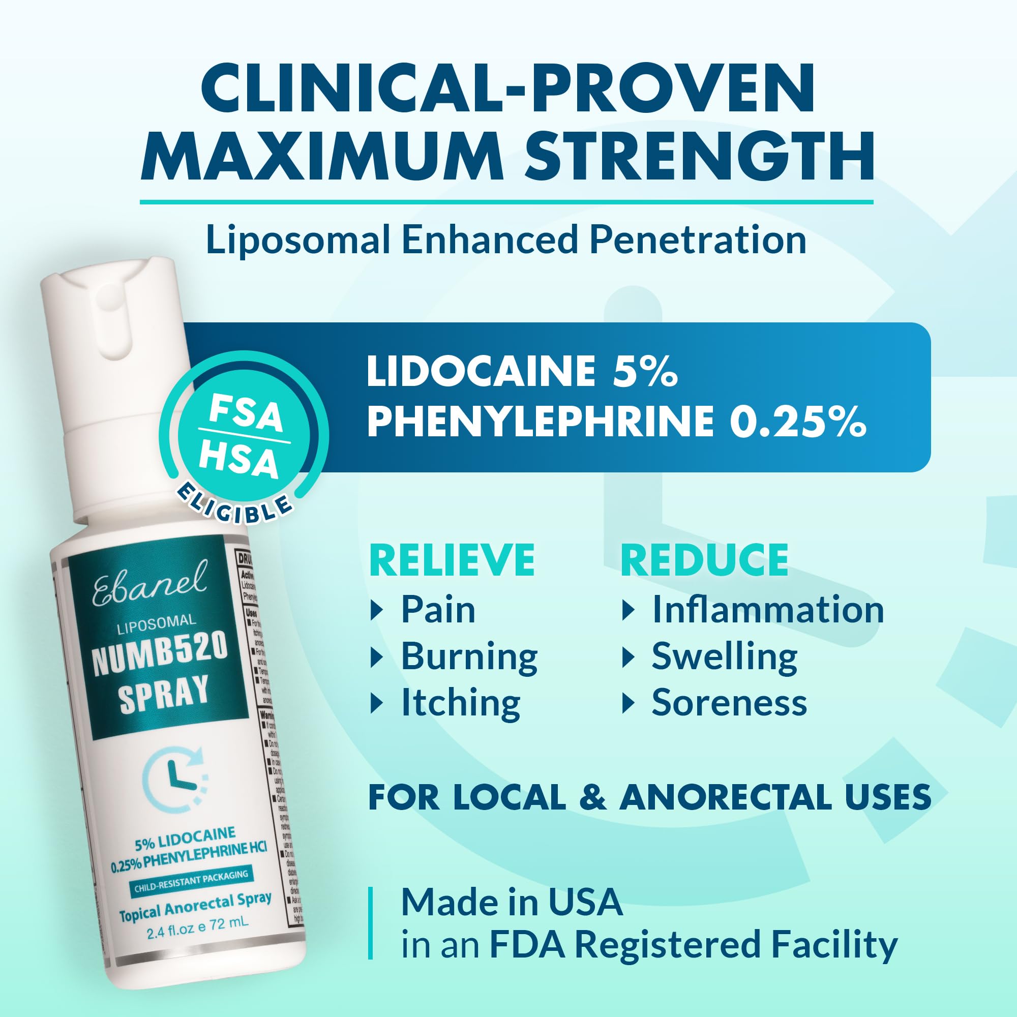Ebanel Bundle of Lidocaine Numbing Cream, and Numbing Spray - Maple Wellness Supplements