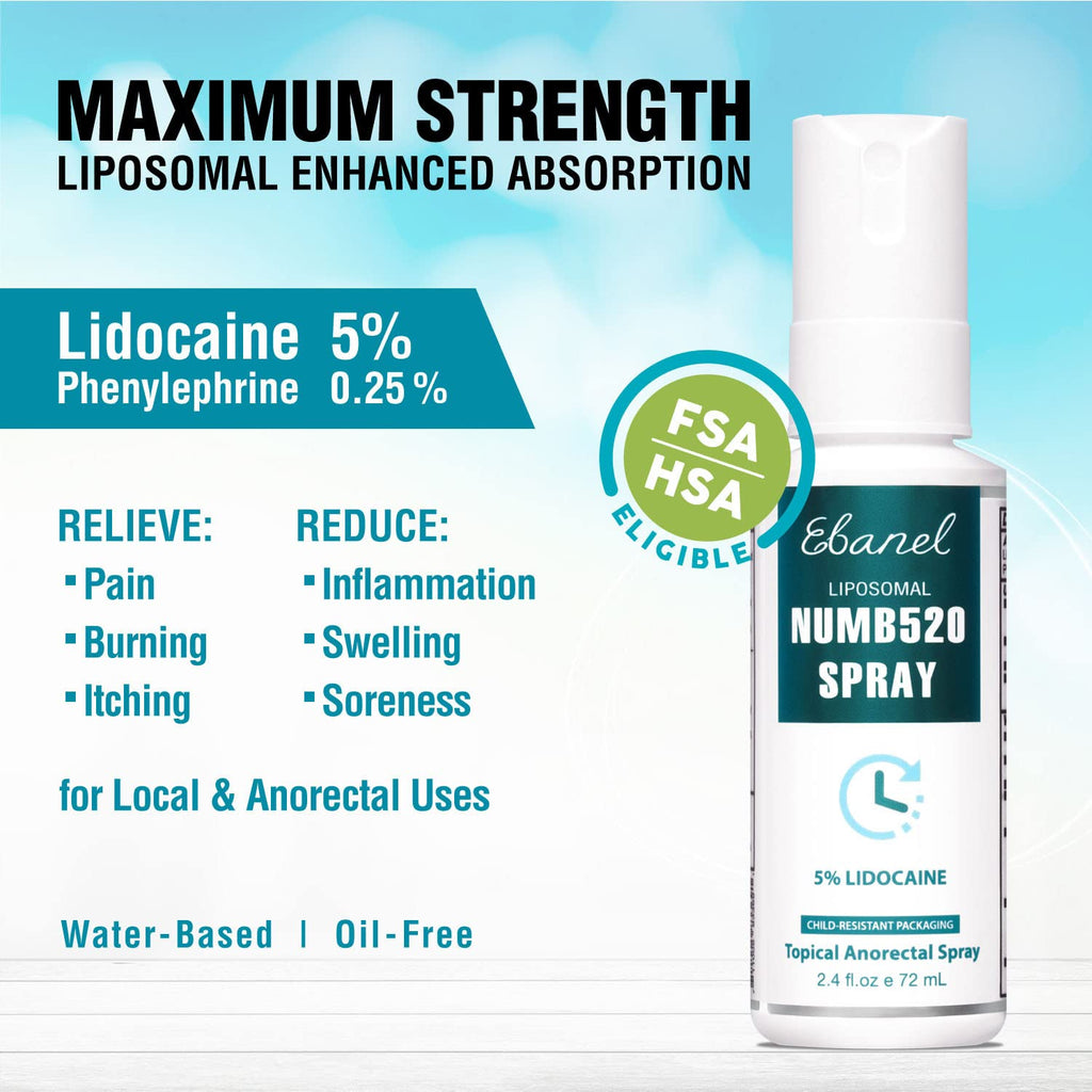 Ebanel Bundle of Lidocaine Numbing Spray, and Hemorrhoid Master - Maple Wellness Supplements