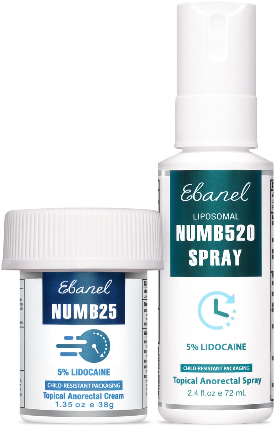 Ebanel Bundle of Lidocaine Numbing Spray, and Topical Numbing Cream 1 Oz - Maple Wellness Supplements