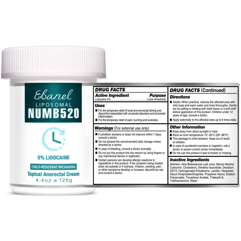 Ebanel Bundle of Pain Relief Cream Arnica Menthol 2 Oz, and Topical Numbing Cream 4 Oz - TrustMedUSA