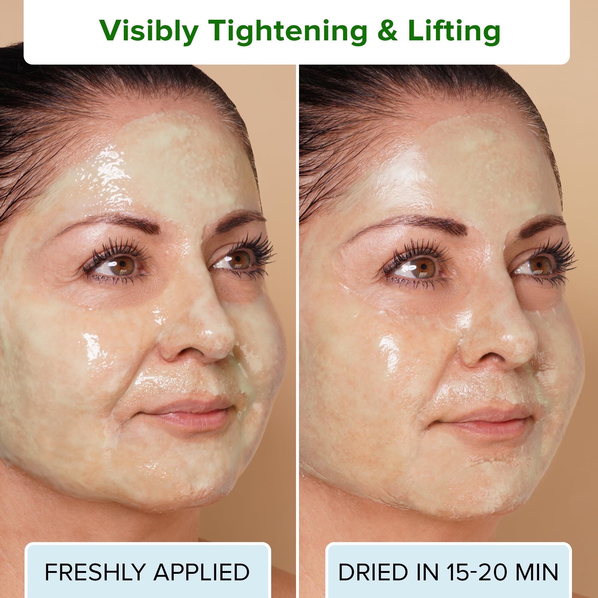 Ebanel Collagen Peptides Wash-Off Face Mask Set, 8 Pack Instant Skin Tightening and Lifting Masks, Brightening Face Mask with Niacinamide, Glutathione, Hyaluronic Acid, Vitamin C, Cica, B5, Albumen - Maple Wellness Supplements