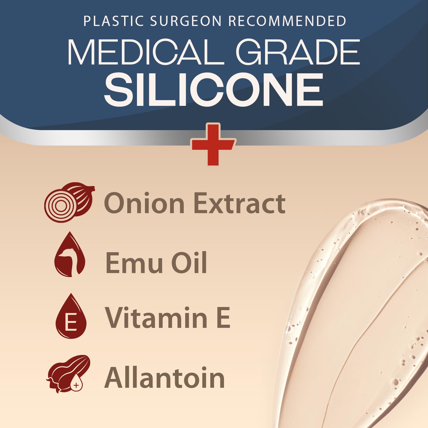 Ebanel Silicone Scar Gel with Allantoin, Emu Oil, Vitamin E and Onion Extract, For Old & New Scars from Surgeries, C-Section, Injuries, Burns & More - Maple Wellness Supplements