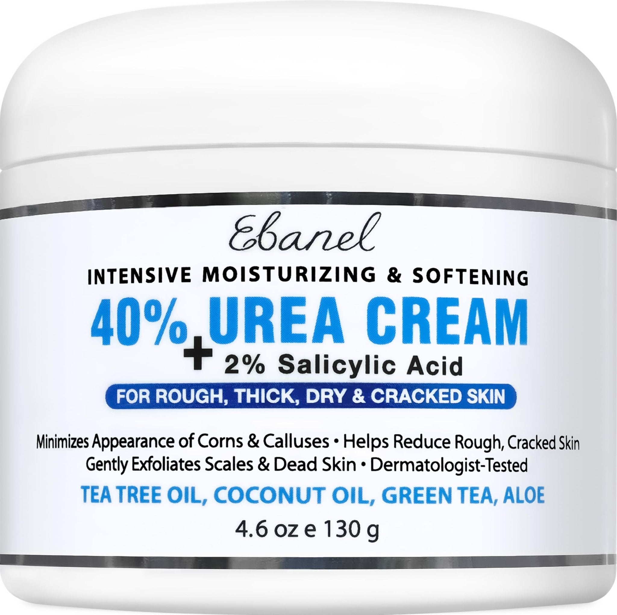Ebanel Urea Cream 40% plus Salicylic Acid 2%, Foot Cream for Dry Cracked Heels Feet Knees Elbows Hands, Foot Dead Skin Cuticle Callus Remover Toenail Softener, Keratolytic Skin Barrier Repair - Maple Wellness Supplements