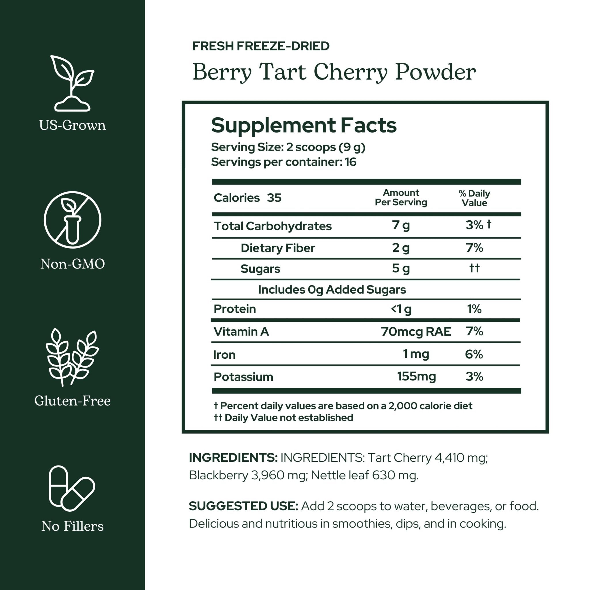 Eclectic Herb - Berry Tart Cherry Powder | Joint Support Supplement | Superfood Vitamin & Mineral Supplement | Freeze Dried, Vegan, Non-GMO, Gluten-Free (5.1 oz | 144 g) - TrustMedUSA