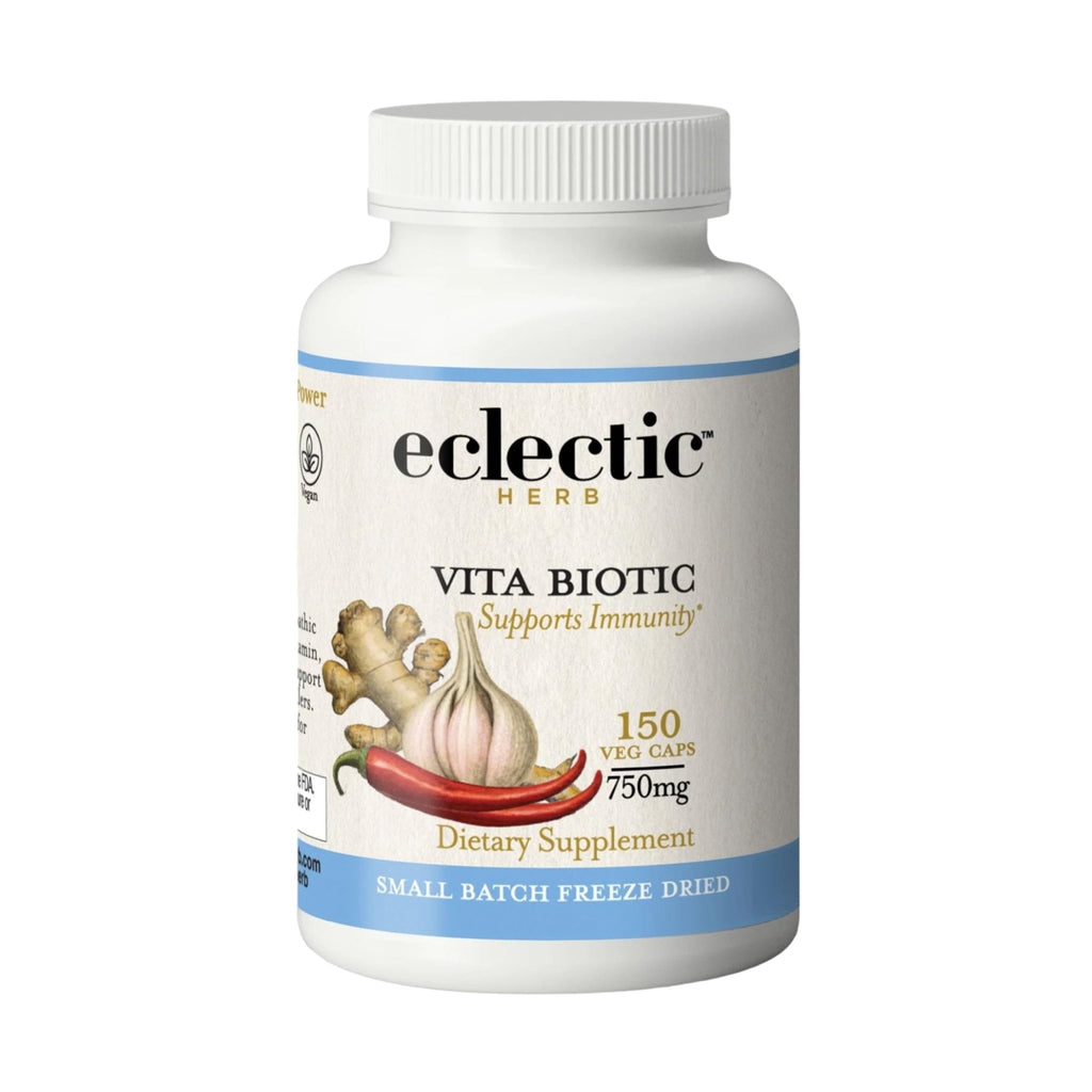 Eclectic Herb - Vitabiotic Capsules | Immune Support | Natural Herbal Multivitamin Supplement | Freeze Dried, Organic, Non-GMO, Vegan, Whole Herb (150 CT | 750 mg) - TrustMedUSA