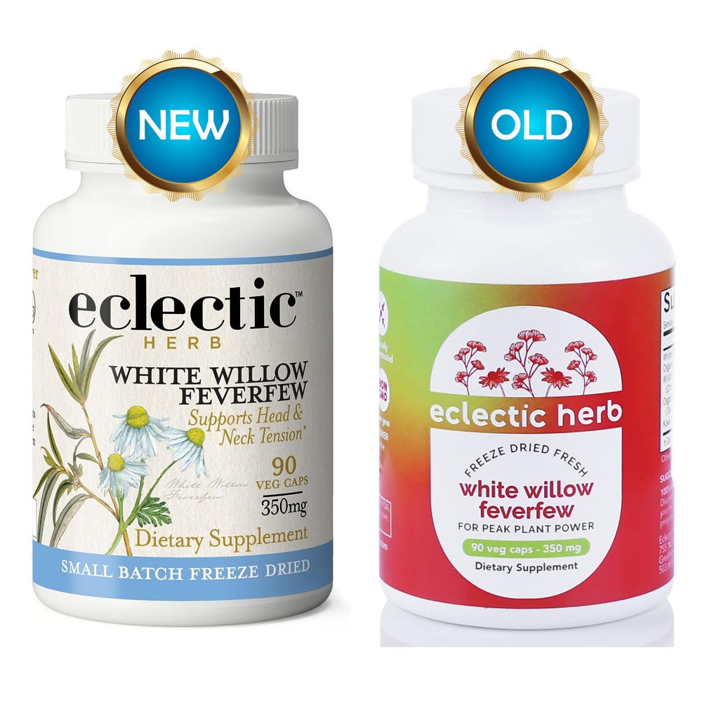 Eclectic Institute Raw Fresh Freeze-Dried Non-GMO White Willow - Feverfew | Support Body's Response to Occasional Pain | 90 CT (350 mg) - TrustMedUSA