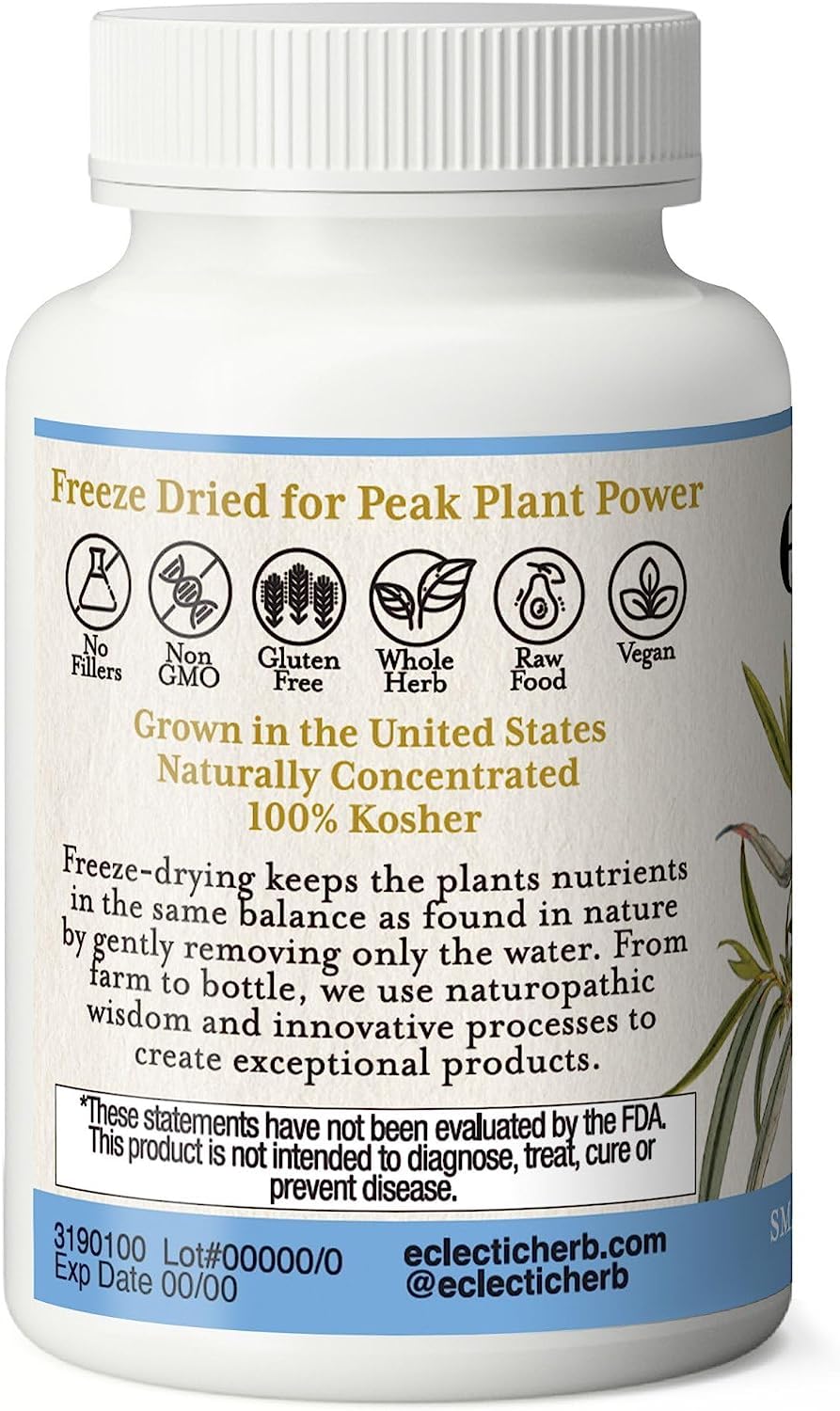 Eclectic Institute Raw Fresh Freeze-Dried Non-GMO White Willow - Feverfew | Support Body's Response to Occasional Pain | 90 CT (350 mg) - TrustMedUSA