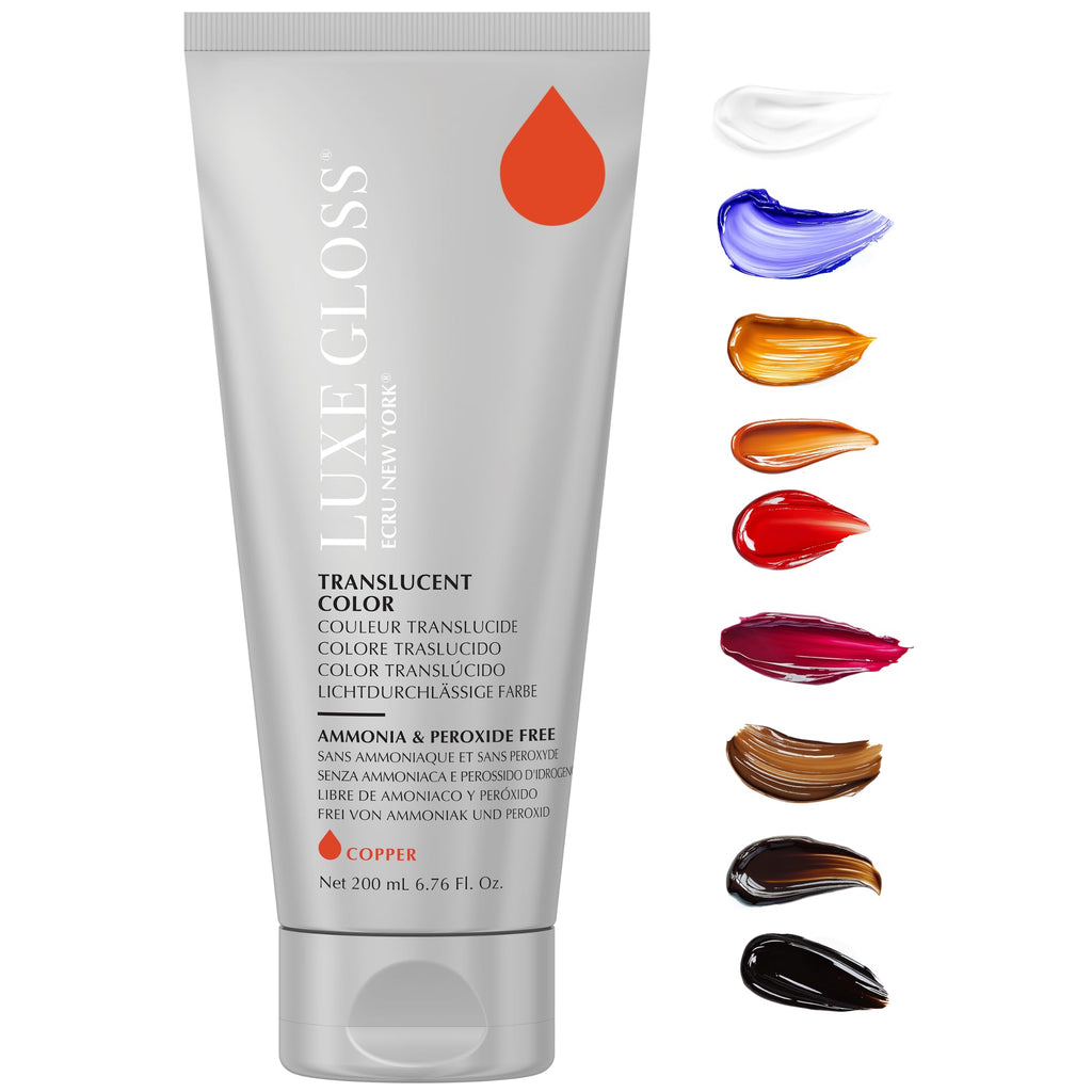 ECRU New York LUXE GLOSS Hair Gloss for Enhanced Color and Glass-Like Shine, Copper - TrustMedUSA