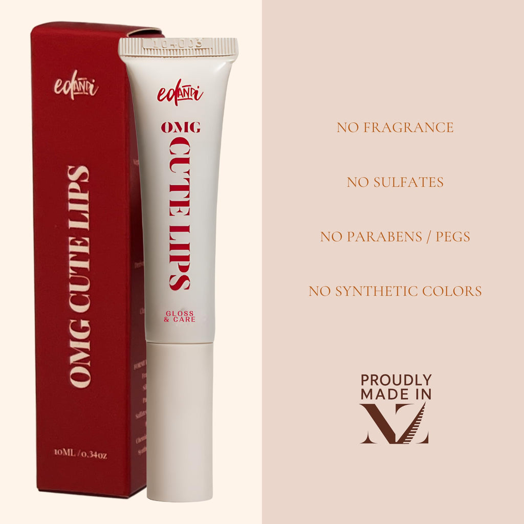 edandi ed&i OMG Cute Lips – Lip Gloss for Women with Shea Butter for Hydration, Light Shimmer, Lip Tinted High Shine Finish, Long Lasting Lip Gloss in Red Vanilla Frosting, Lightweight & Non-sticky - TrustMedUSA