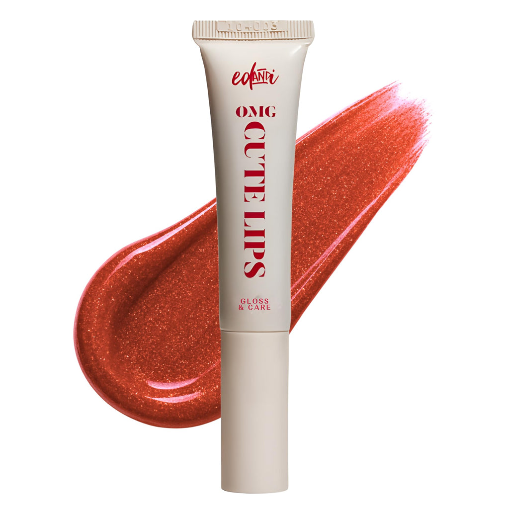 edandi ed&i OMG Cute Lips – Lip Gloss for Women with Shea Butter for Hydration, Light Shimmer, Lip Tinted High Shine Finish, Long Lasting Lip Gloss in Red Vanilla Frosting, Lightweight & Non-sticky - TrustMedUSA