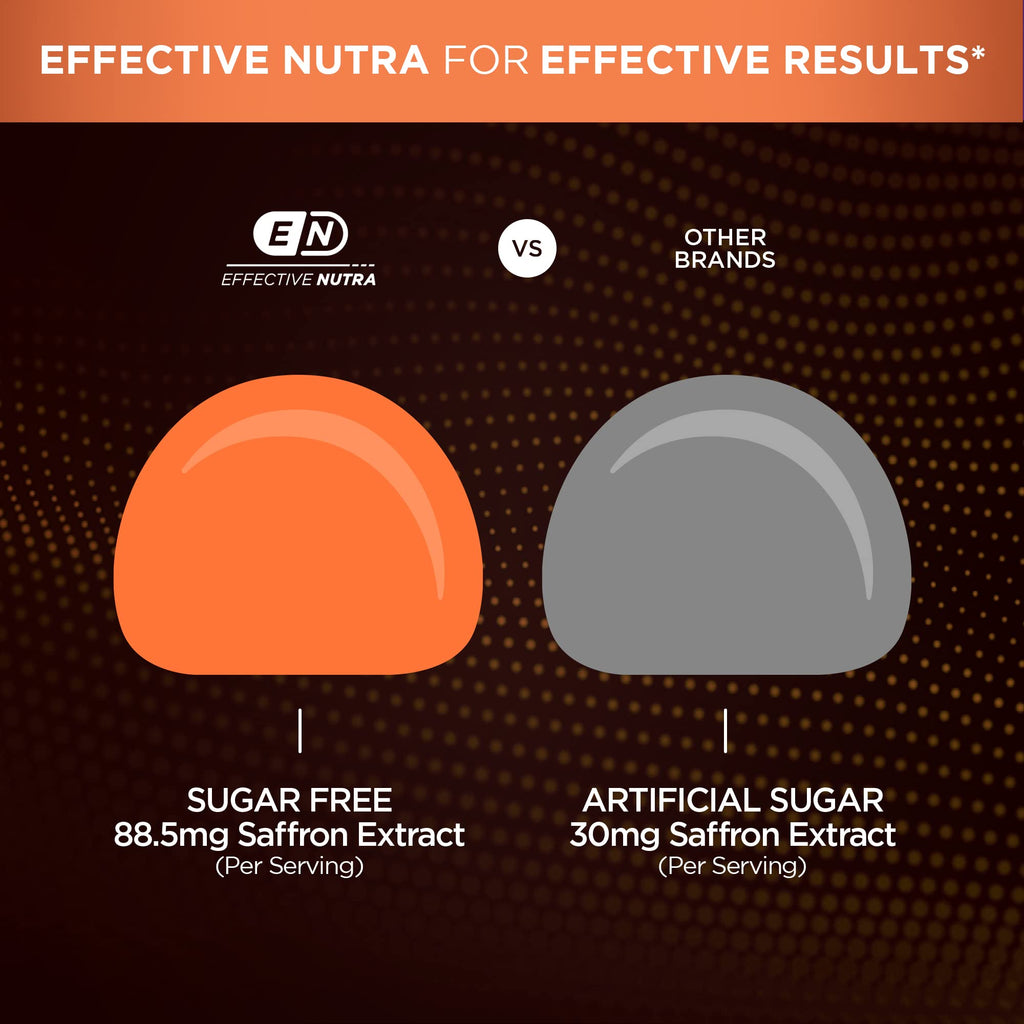 Effective Nutra Saffron Gummies for Adults 88.5mg - Mood Support & Stress Relief with GABA, Passion Flower - 5-in-1 Formula - Sugar-Free, Vegan, Non-GMO, Made in USA - 90 Count (45-Day Supply) - Maple Wellness Supplements