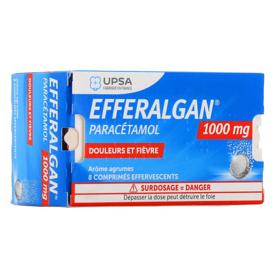 Efferalgan 1000mg - 8 effervescents tablets - UPSA - TrustMedUSA