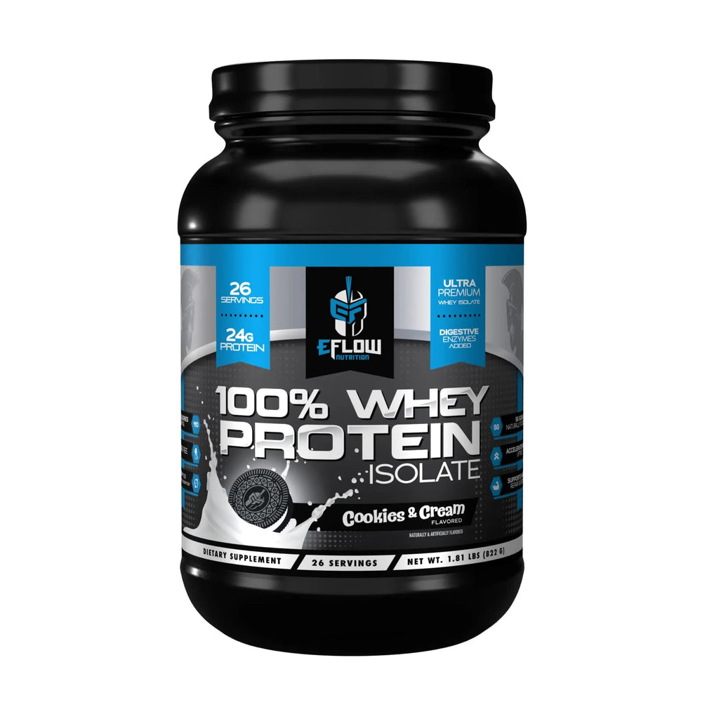 eFlow Nutrition 100% Whey Protein Isolate - Lactose-Free Digestive Enzymes Added - TrustMedUSA