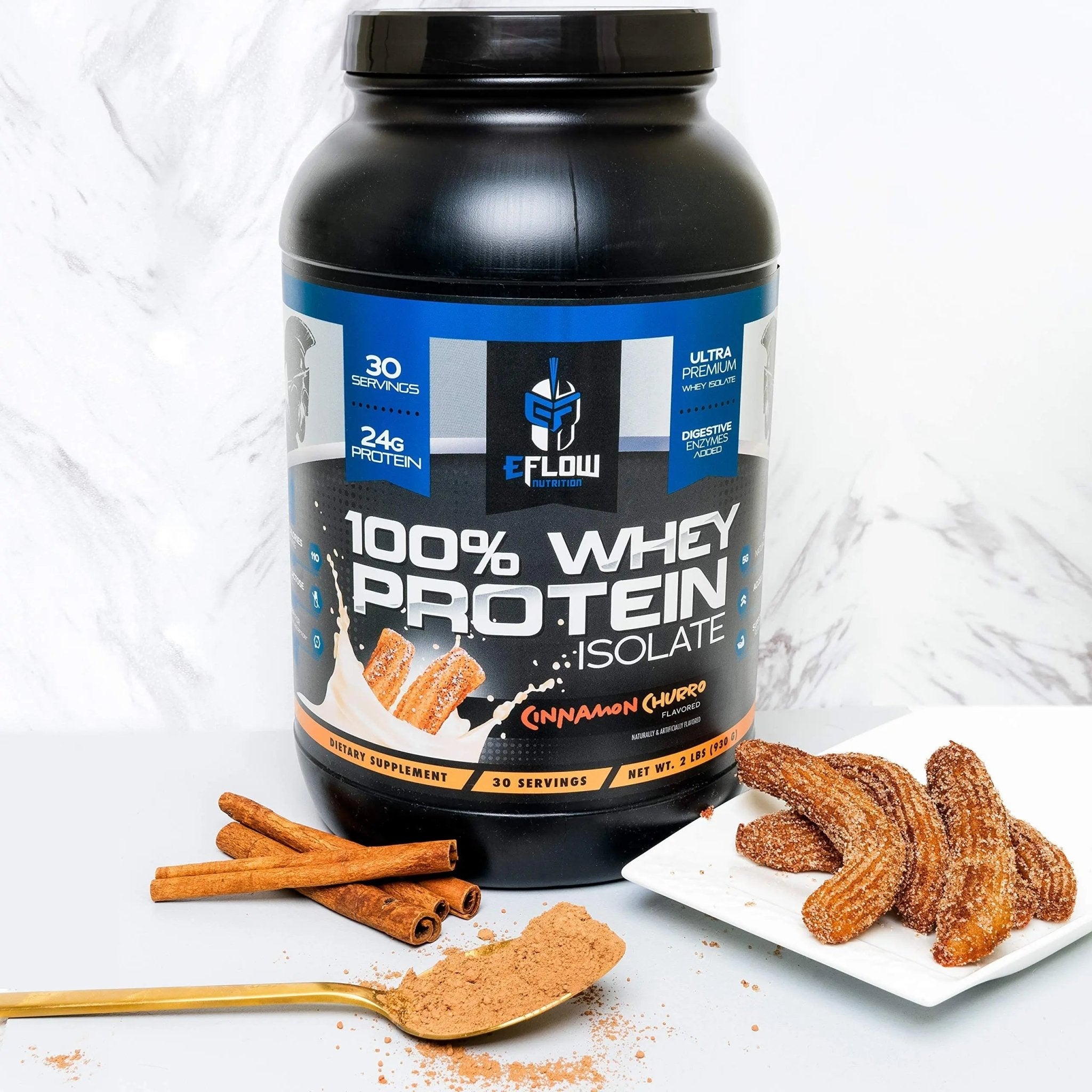 eFlow Nutrition 100% Whey Protein Isolate - Lactose-Free Digestive Enzymes Added - TrustMedUSA