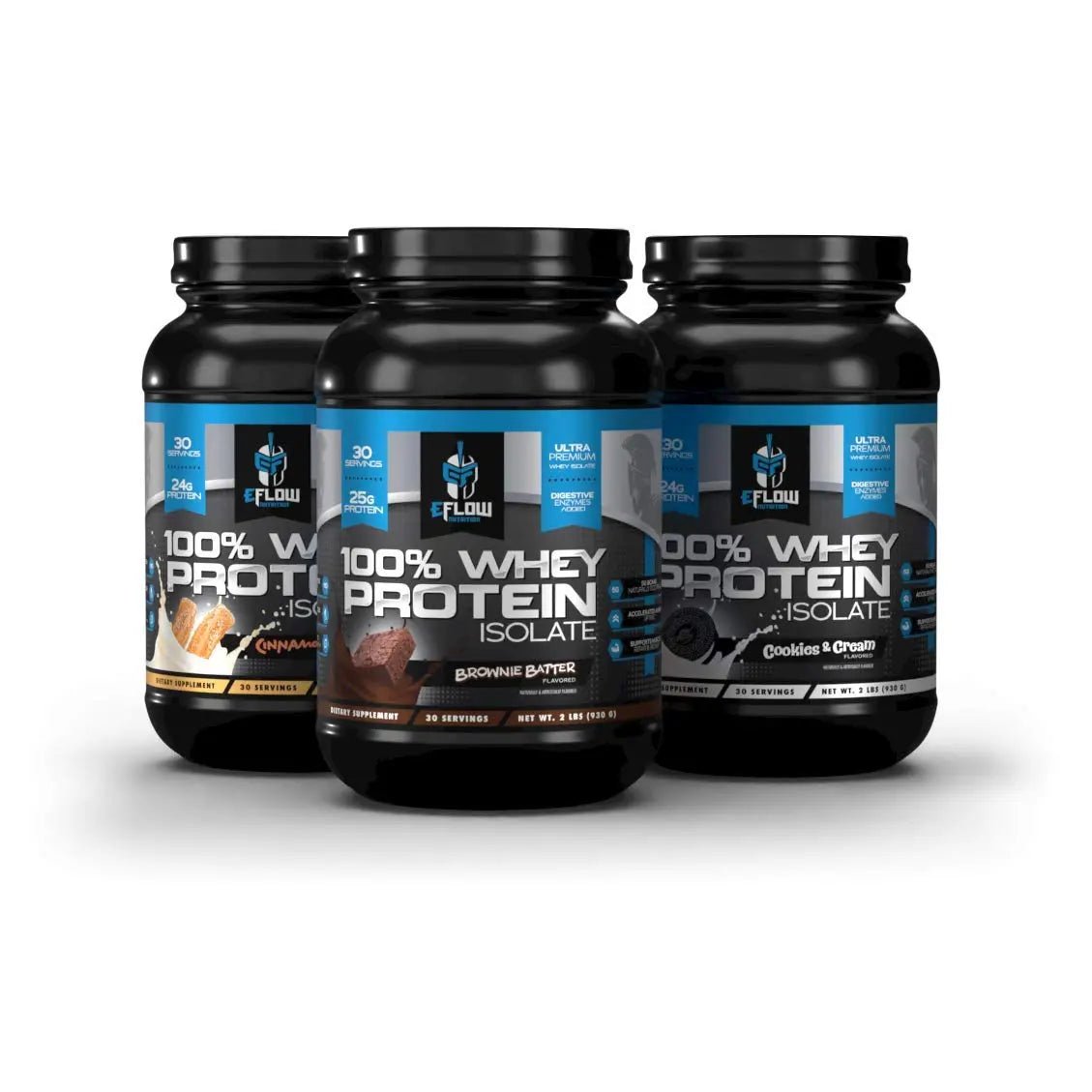 eFlow Nutrition 100% Whey Protein Isolate - Lactose-Free Digestive Enzymes Added - TrustMedUSA