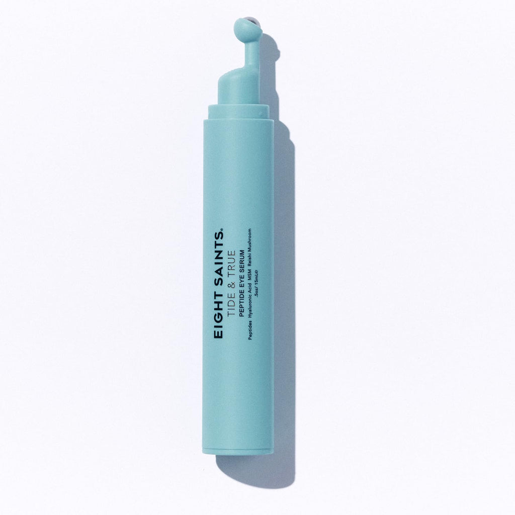 Eight Saints Tide & True Peptide Eye Serum for Puffiness & Wrinkles, Under Eye Roller Ball Treatment for Dark Circles & Fine Lines, with Peptides, Hyaluronic Acid, and Reishi Mushroom, 0.5 fl oz - Maple Wellness Supplements