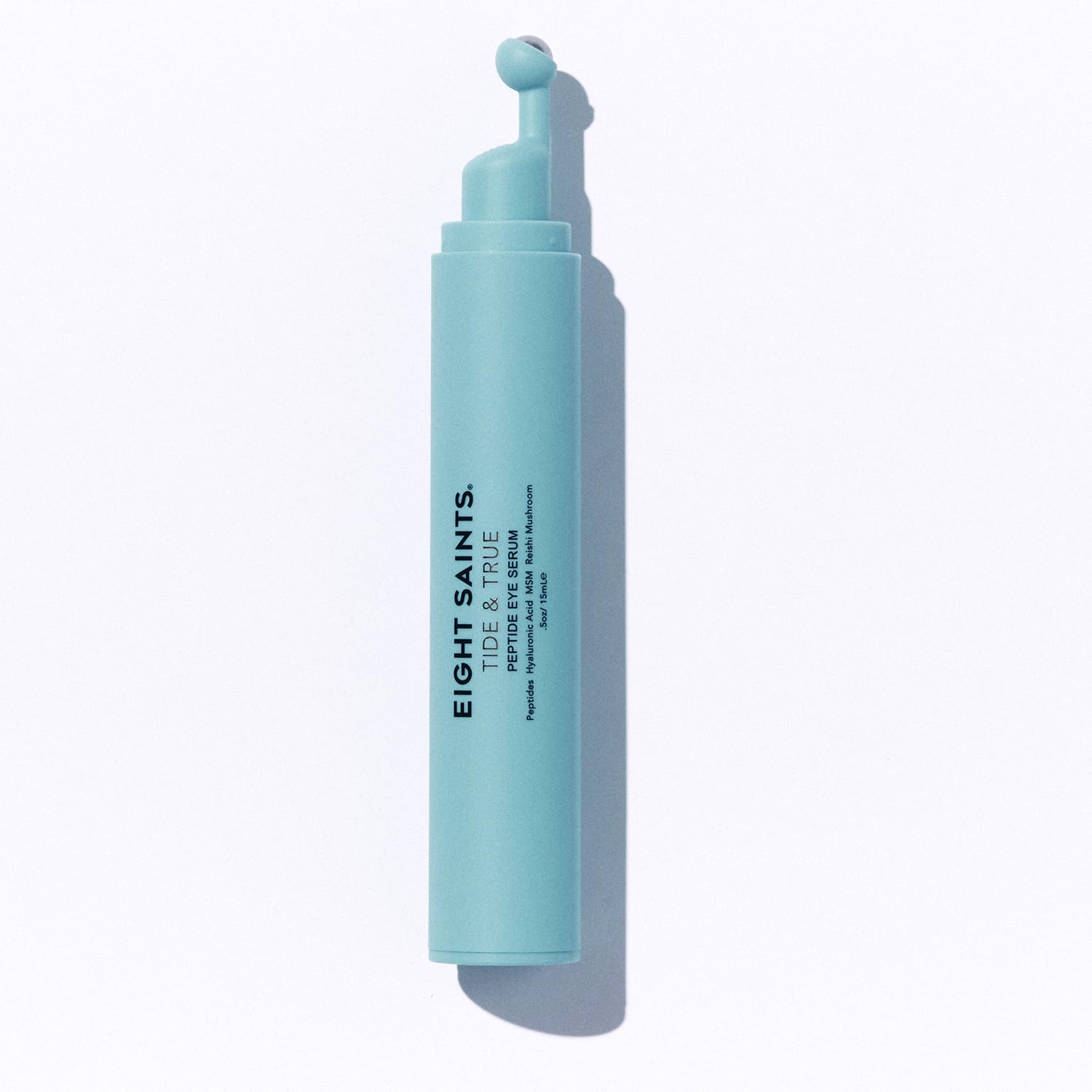 Eight Saints Tide & True Peptide Eye Serum for Puffiness & Wrinkles, Under Eye Roller Ball Treatment for Dark Circles & Fine Lines, with Peptides, Hyaluronic Acid, and Reishi Mushroom, 0.5 fl oz - Maple Wellness Supplements