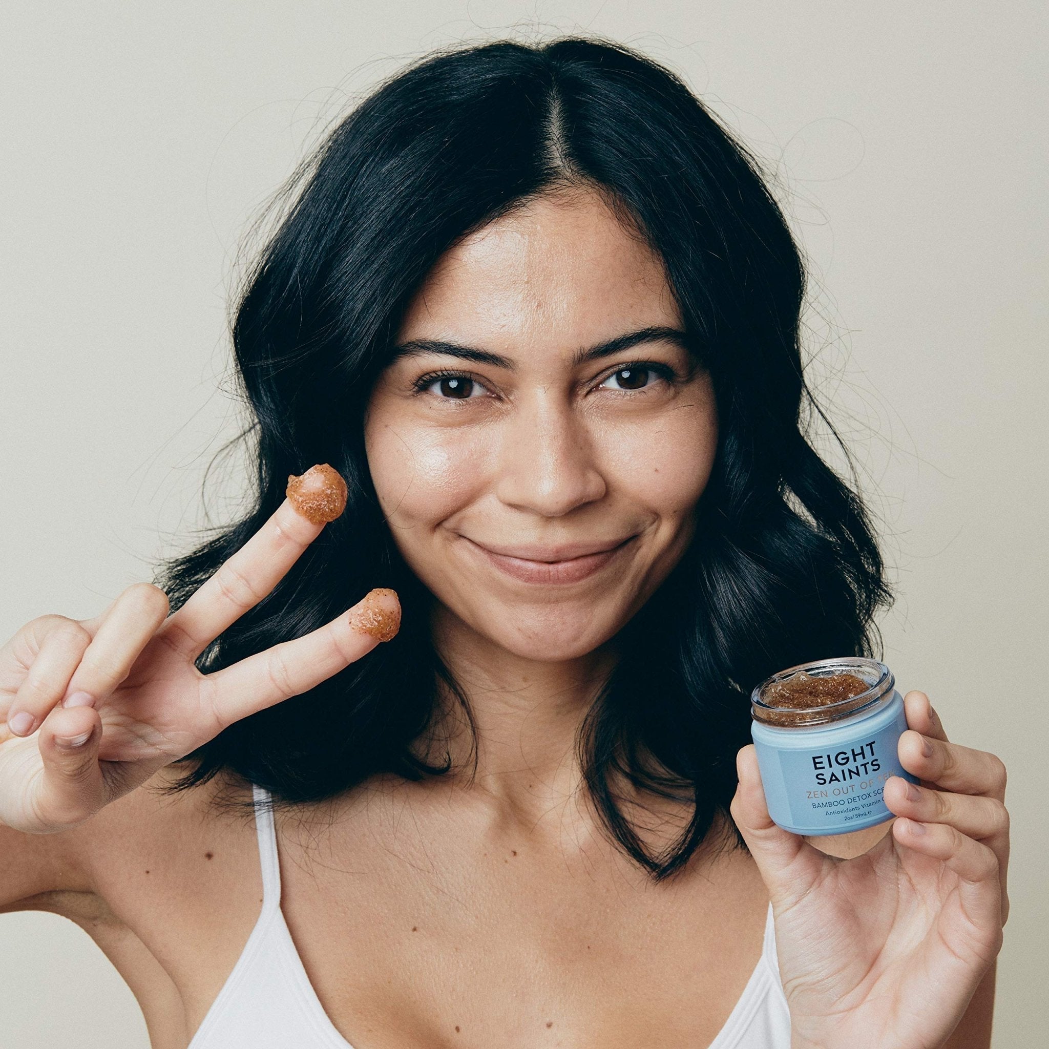 Eight Saints Zen Out Of Ten Bamboo Detox Face Scrub Exfoliator, Daily Exfoliating Facial Scrub With Bamboo Fibers to Unclog Pores, Blackheads, Blemishes, and Dull Skin, with Vitamin C & Aloe Vera, 2oz - Maple Wellness Supplements
