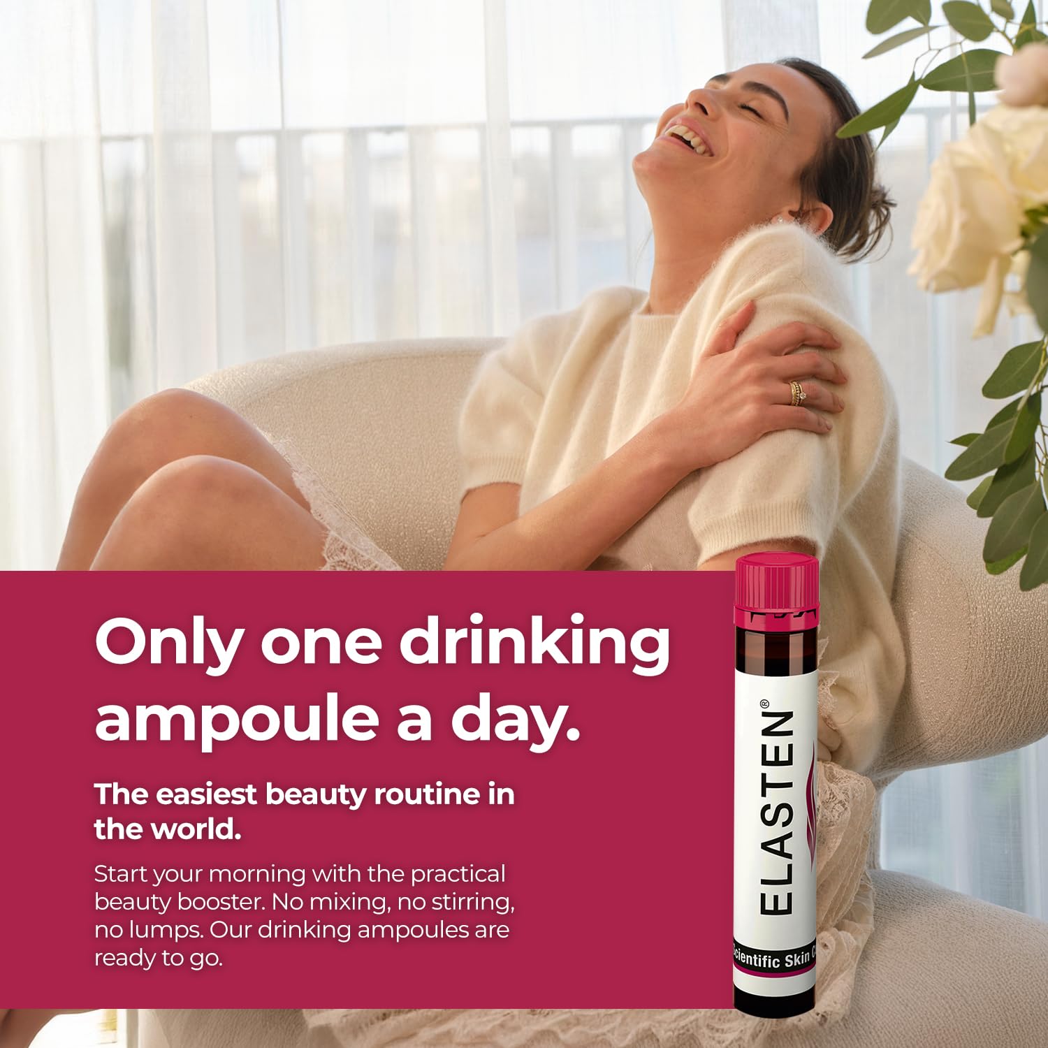 ELASTEN Clinically Tested Collagen Complex for Radiant Skin from Within – Reduces Fine Lines – Supports Healthy Connective Tissue – 28 Liquid Collagen Ampoules (0.85 fl oz / 25 ml Each) - Maple Wellness Supplements