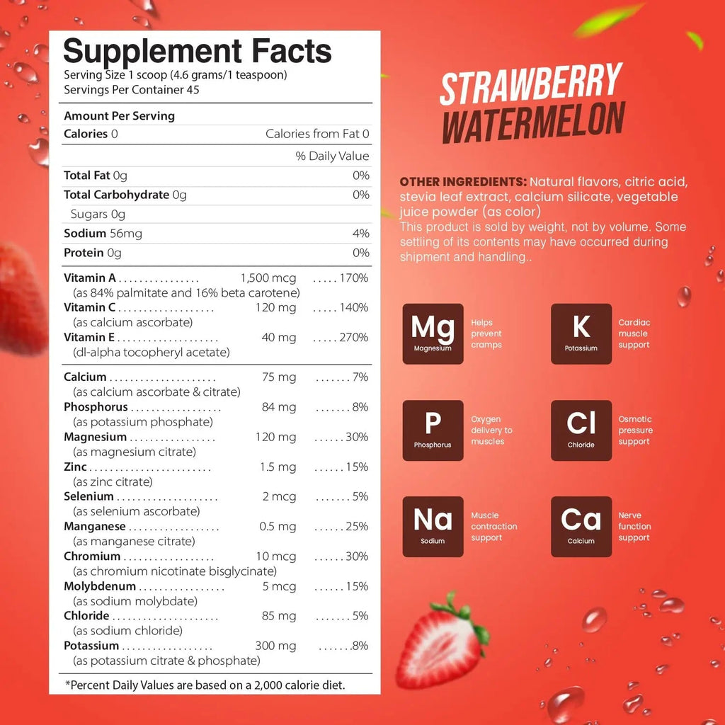 Electrolyte Powder - Refreshing Workout Recovery Electrolytes, Sugar Free, Gluten Free - TrustMedUSA