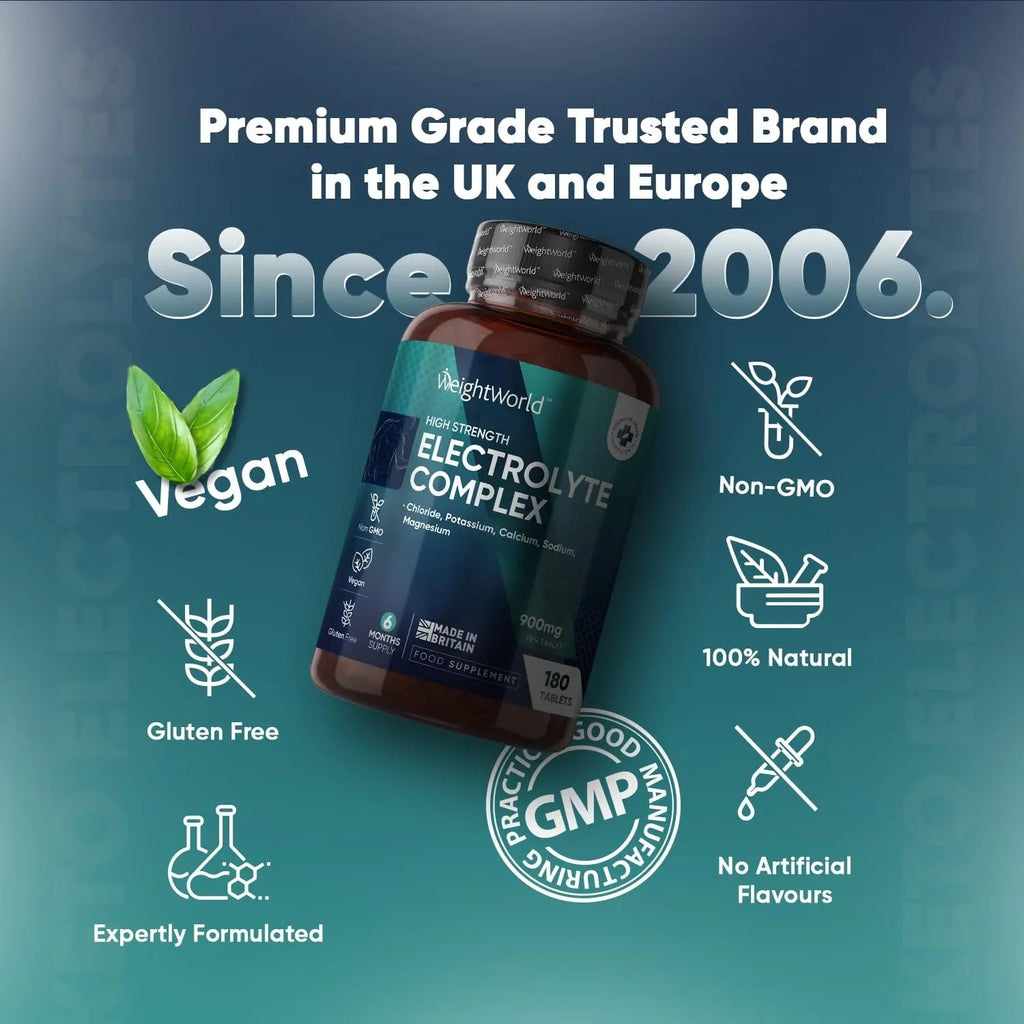 Electrolyte Tablets - 6 Months Supply - 180 Vegan Tablets with Sodium, Magnesium - TrustMedUSA