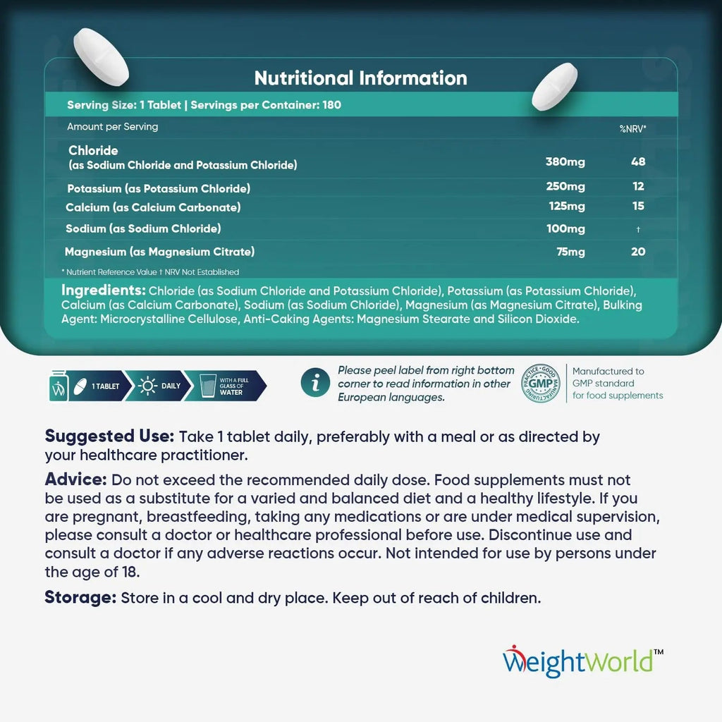 Electrolyte Tablets - 6 Months Supply - 180 Vegan Tablets with Sodium, Magnesium - TrustMedUSA