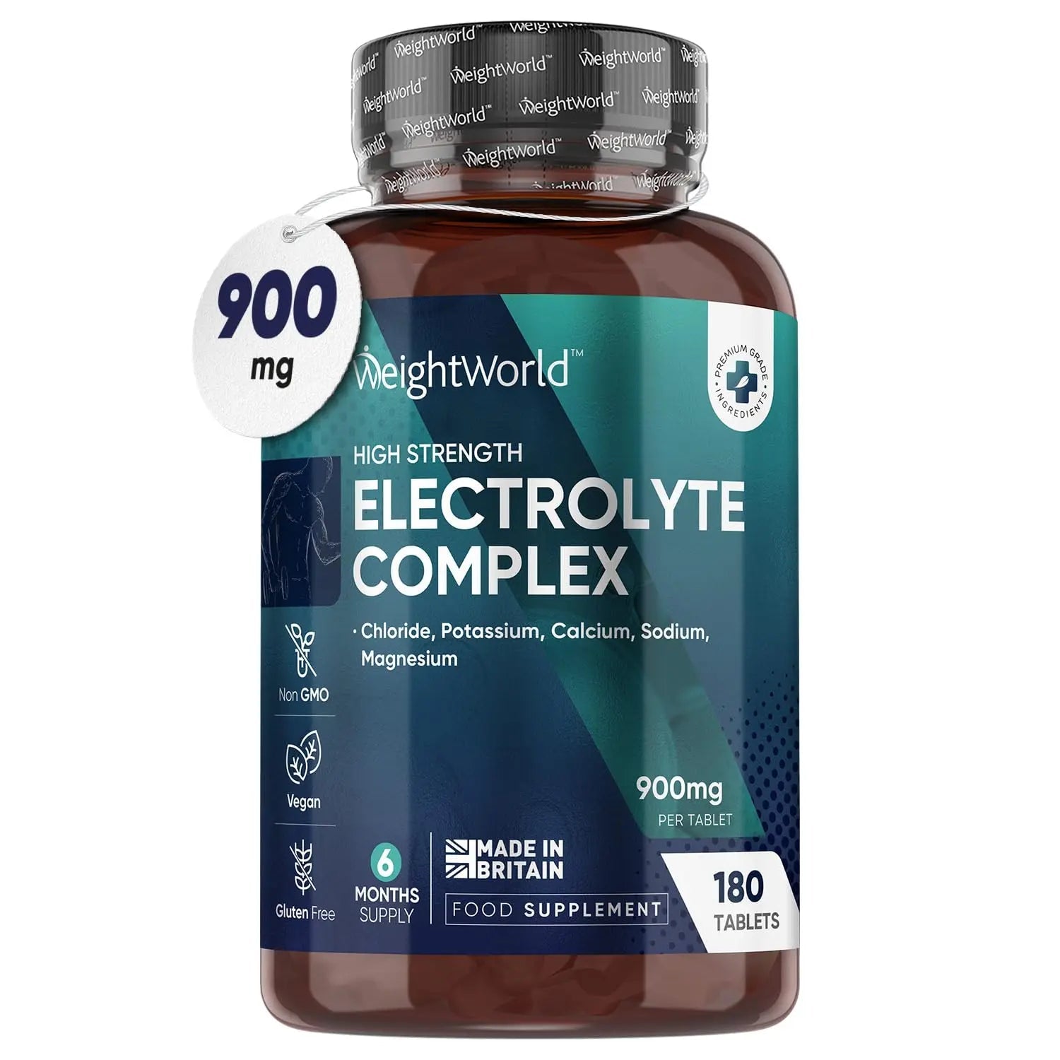 Electrolyte Tablets - 6 Months Supply - 180 Vegan Tablets with Sodium, Magnesium - TrustMedUSA