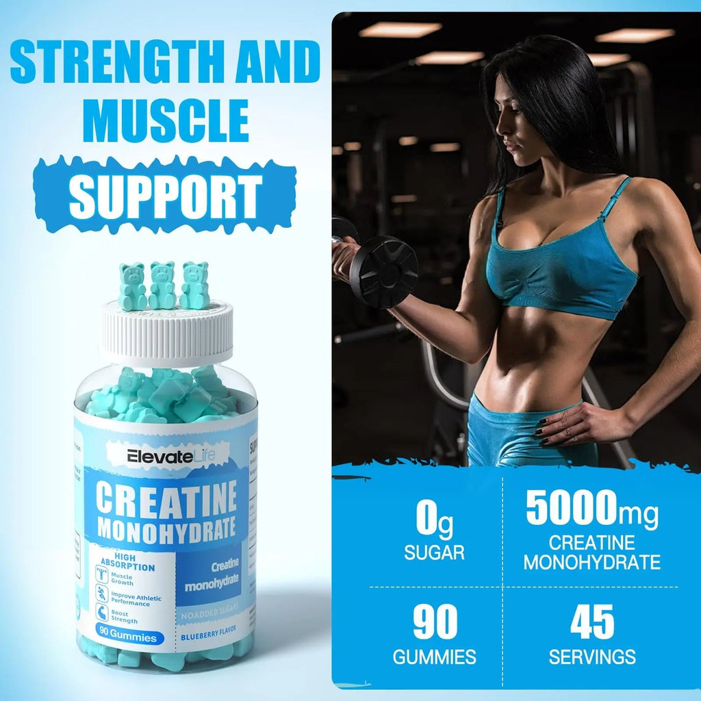 ElevateLife Creatine Monohydrate Gummies 5000mg for Men & Women, Chewables - TrustMedUSA