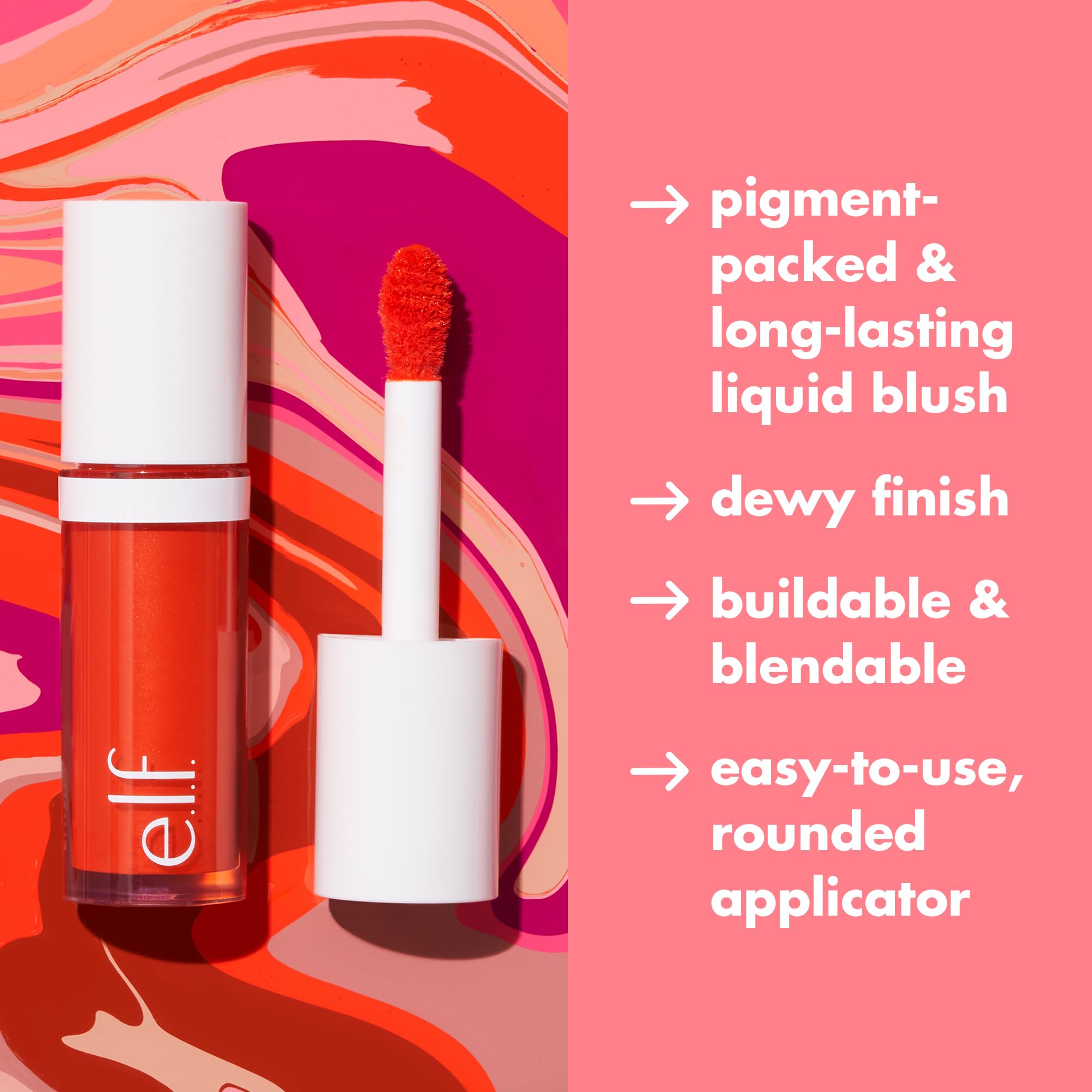 e.l.f. Camo Liquid Blush, Long-lasting Liquid Blush For High-pigment Color, Creates A Soft, Dewy Finish, Vegan & Cruelty-free, Cheeky Lychee - TrustMedUSA