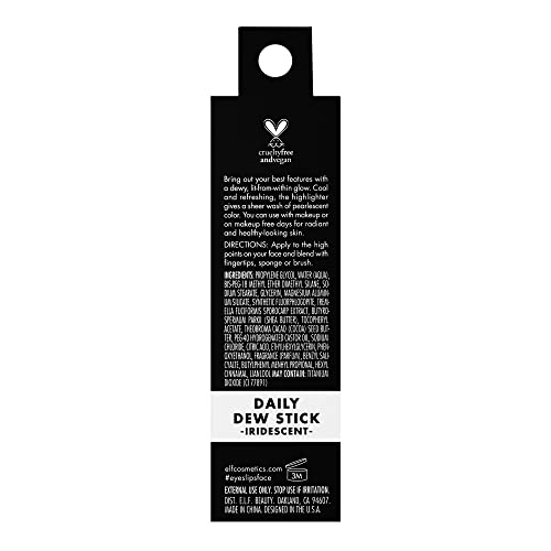 e.l.f. Daily Dew Stick, Cooling Highlighter Stick For Dewy Skin, Gives Your Complexion A Radiant Glow, Vegan & Cruelty-Free, Iridescent - TrustMedUSA