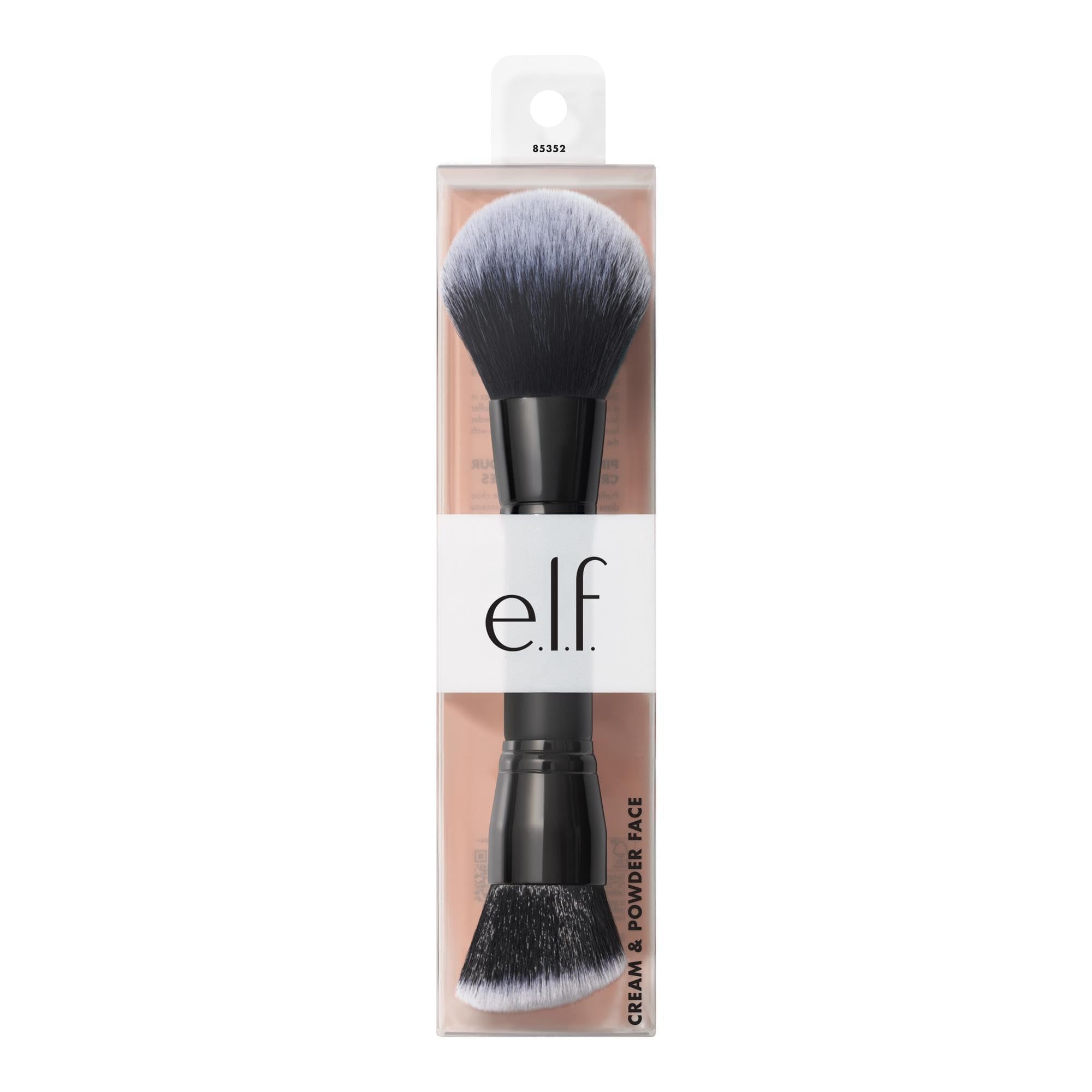 e.l.f. Dual-Ended Cream + Powder Brush, Two-in-One Makeup Brush For Creating A Gorgeous, Airbrushed-looking Complexion, Vegan & Cruelty-free - TrustMedUSA