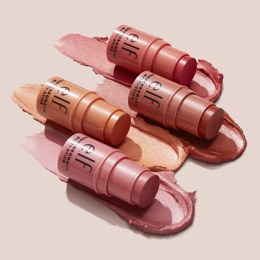 e.l.f., Monochromatic Multi Stick, Creamy, Lightweight, Versatile, Luxurious, Adds Shimmer, Easy To Use On The Go, Blends Effortlessly, Sparkling Rose, 0.17 Oz - TrustMedUSA