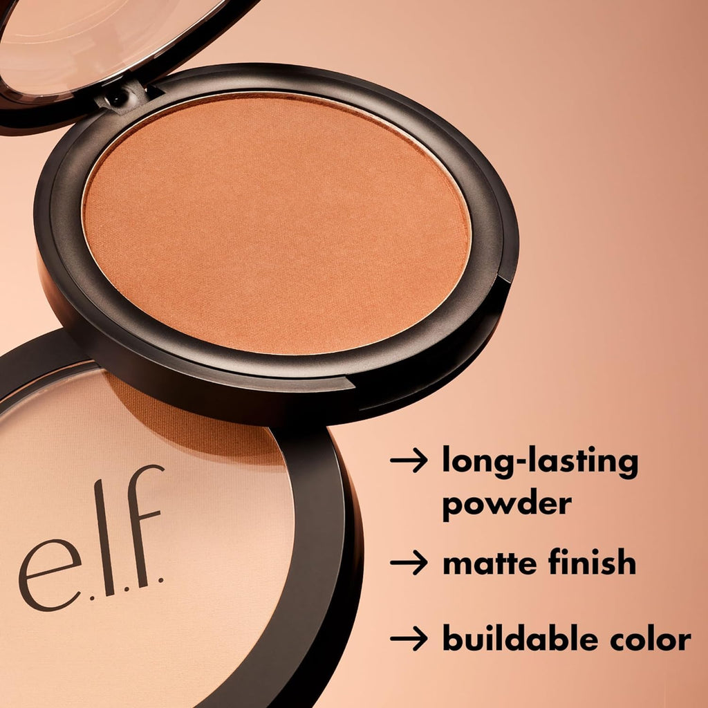 e.l.f. Primer-infused Bronzer, Long-Wear, Matte, Bold, Lightweight, Blends Easily, Contours Cheeks, Forever Sun Kissed, All-Day Wear, 0.35 Oz - TrustMedUSA