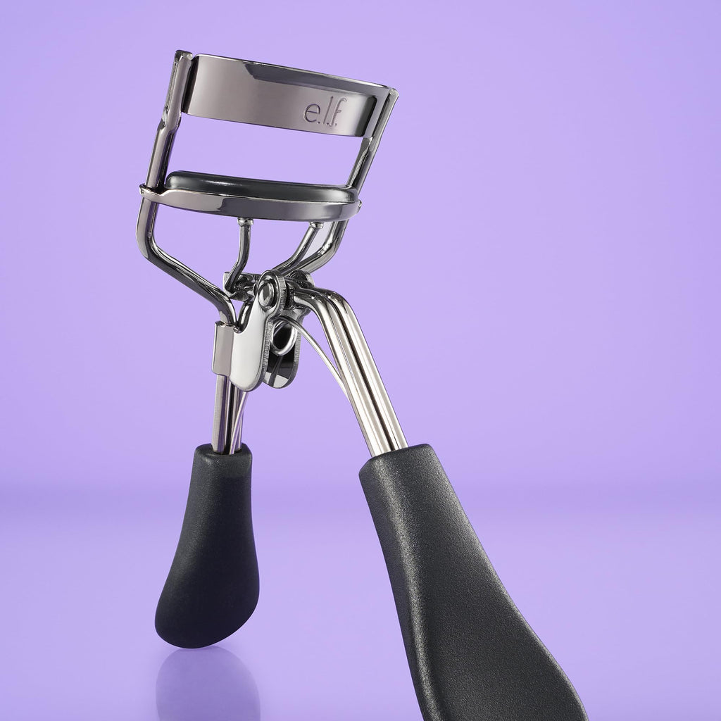 e.l.f. Pro Eyelash Curler, Strong, Contoured, Eye-Opening, Voluminous Lashes, Includes Additional Rubber Replacement Pad, Silver - TrustMedUSA